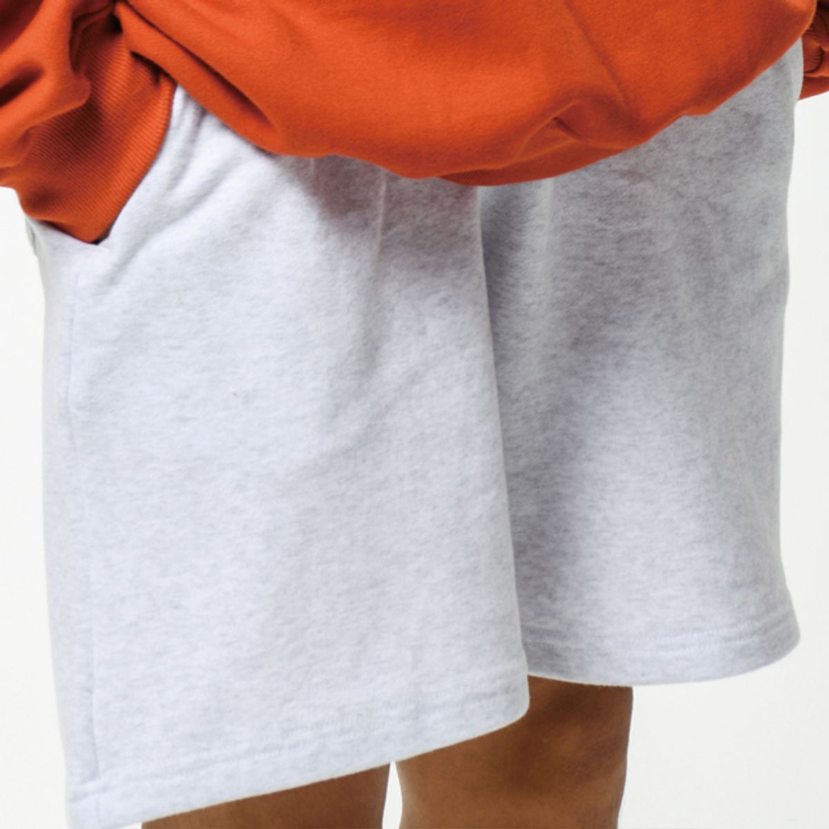 스터퍼(STUFFER) logo short sweat pants (5color/White melange)