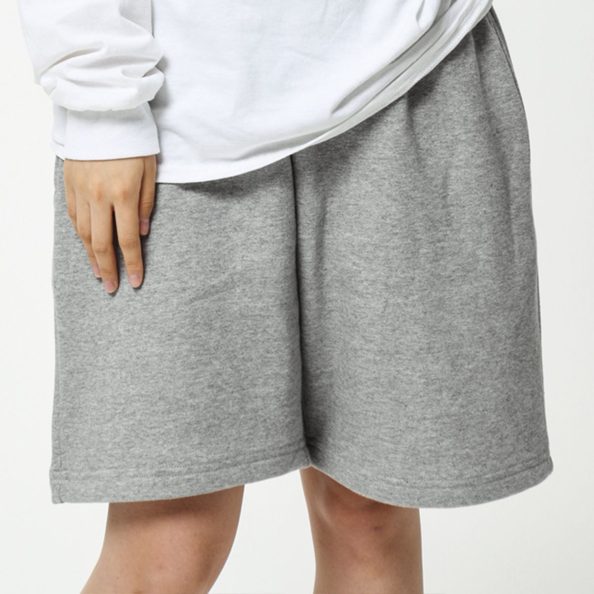스터퍼(STUFFER) logo short sweat pants (5color/Gray)