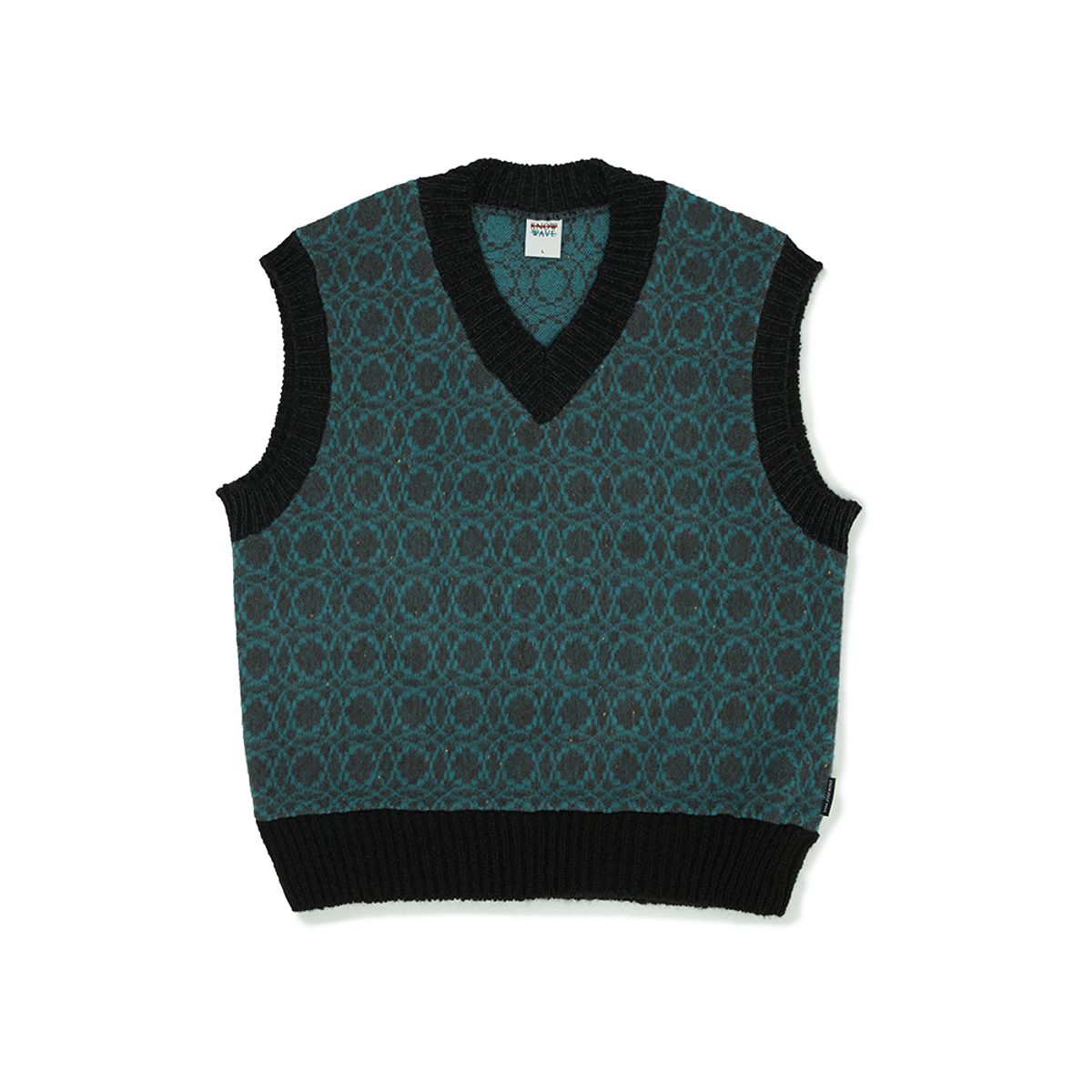 노우웨이브(KNOW WAVE) 자카드 울 블랜드 베스트 KNT029m(GREEN)