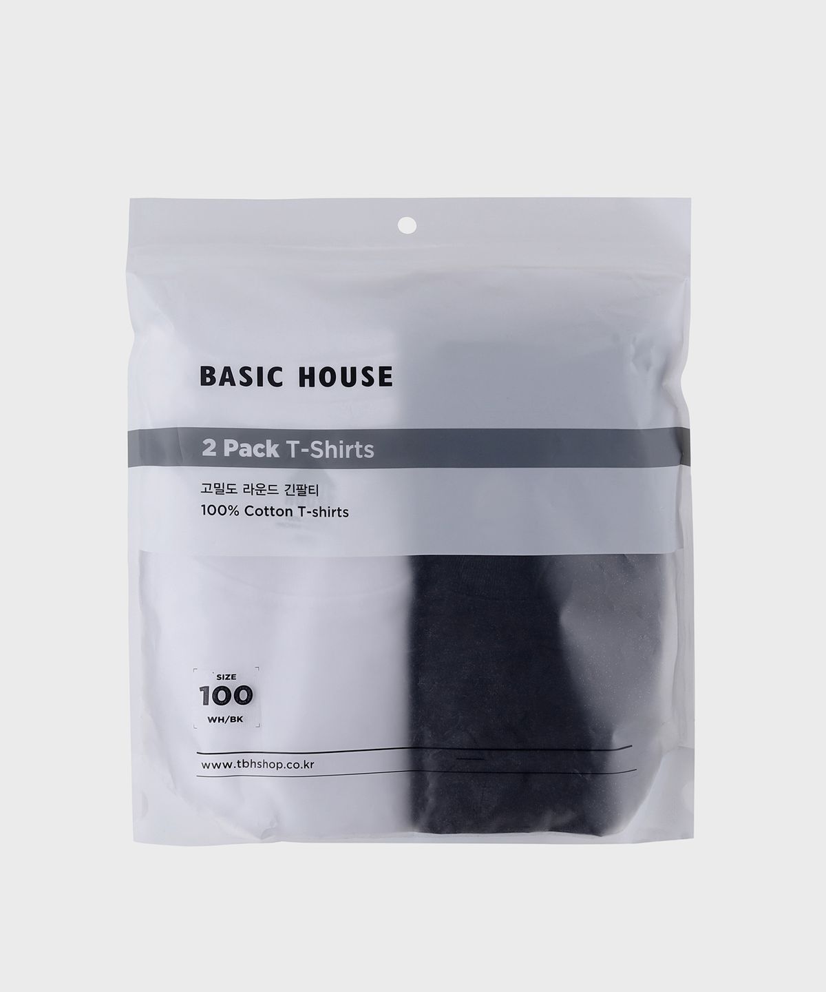 베이직하우스(BASIC HOUSE) [2PACK] 순면 고밀도 릴렉스핏 긴팔티셔츠 2팩 (2color)