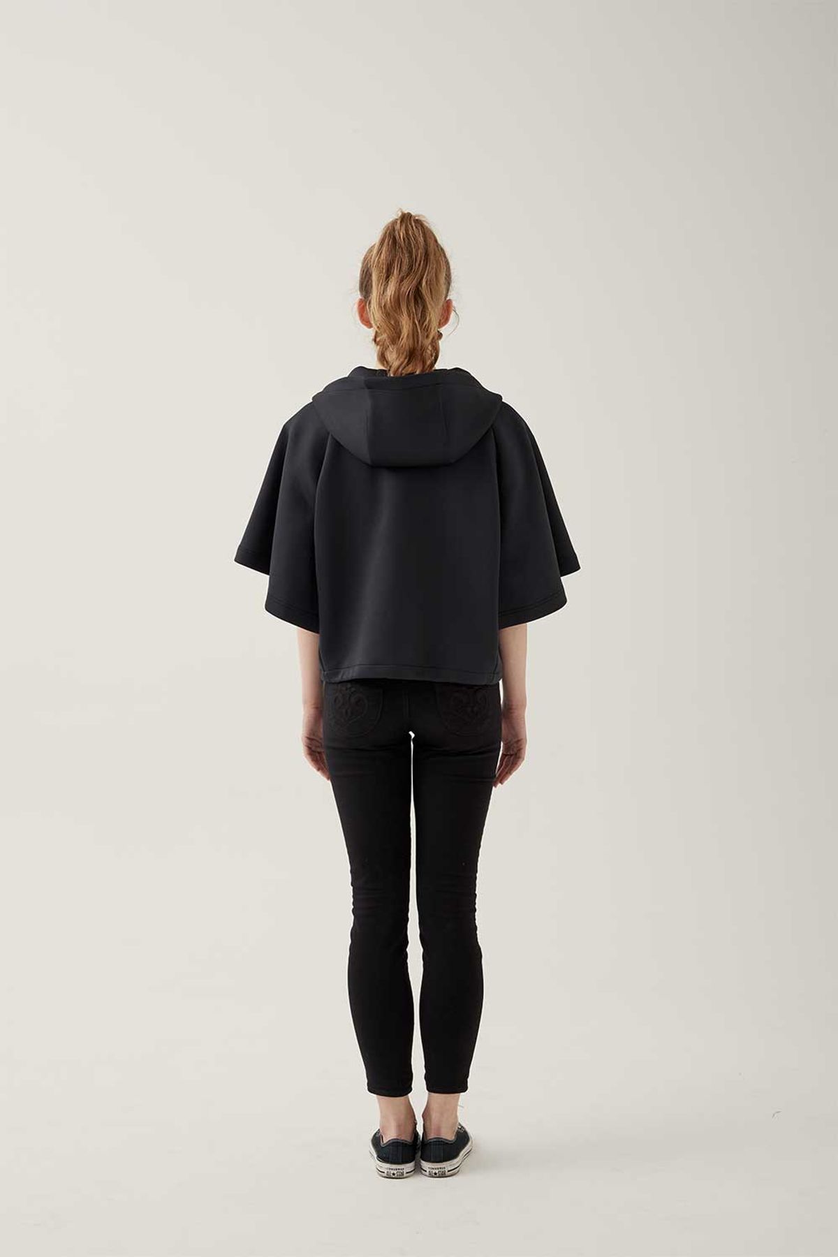 레터스(LETTUCE) 숏슬리브후디(black)