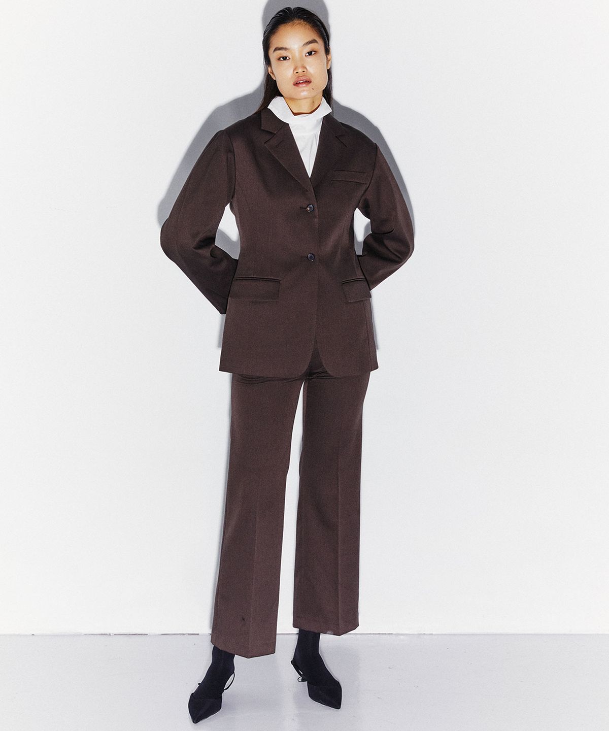 킴도(KIMDOH) TAILORED BOOT CUT PANTS BROWN