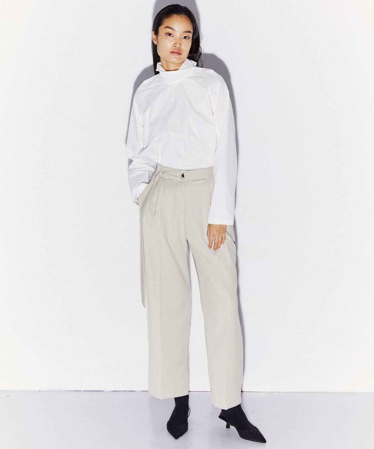 킴도(KIMDOH) BELT WIDE PANTS IVORY
