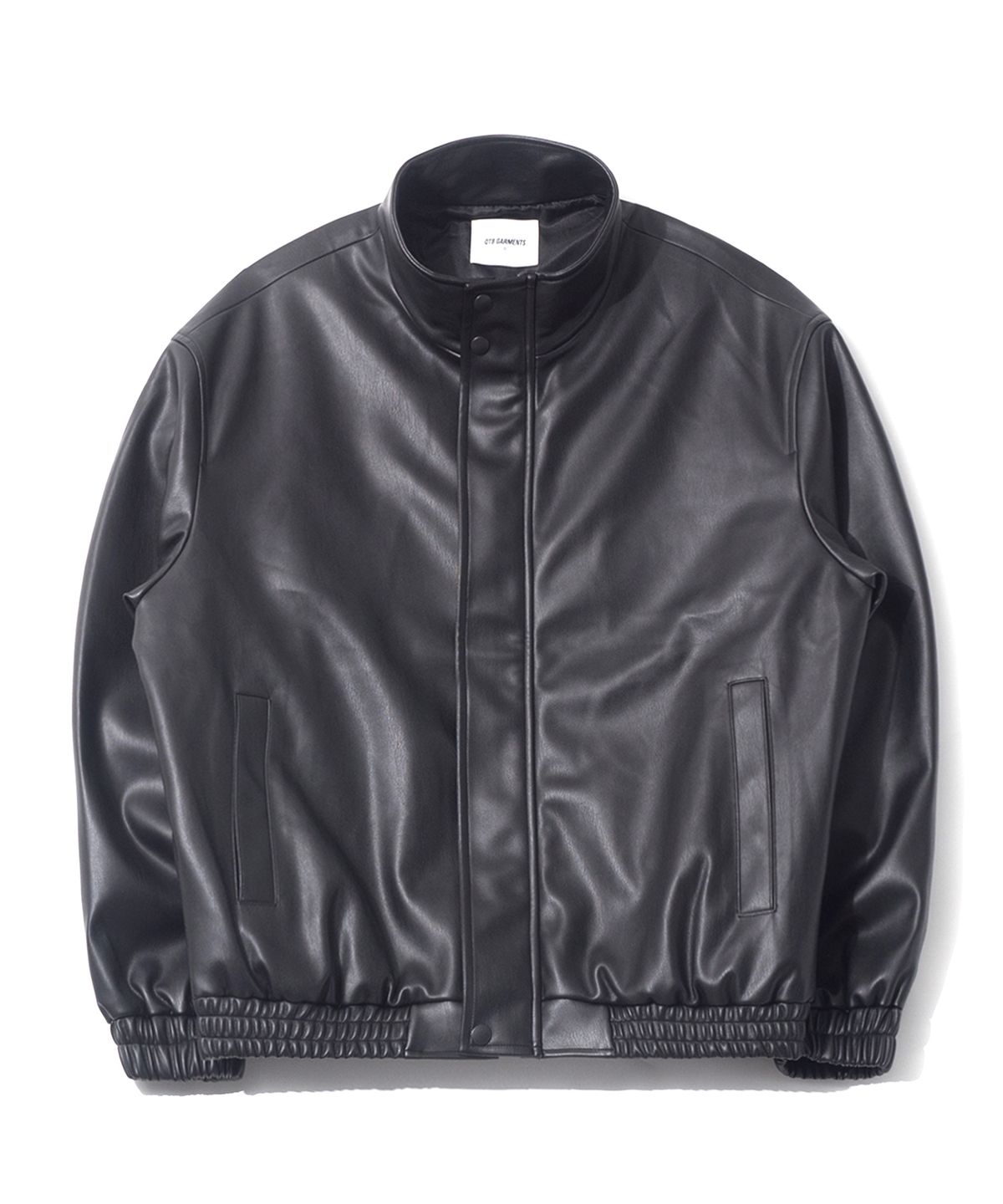큐티에잇 가먼츠(QT8 GARMENTS) LB Synthetic Leather Hidden Jacket (Black)