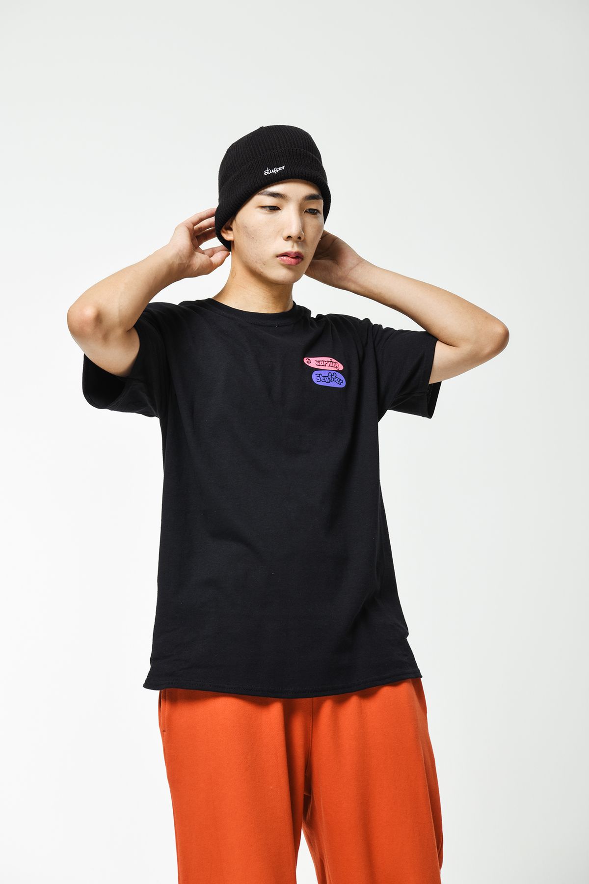 스터퍼(STUFFER) logo beanie(black)