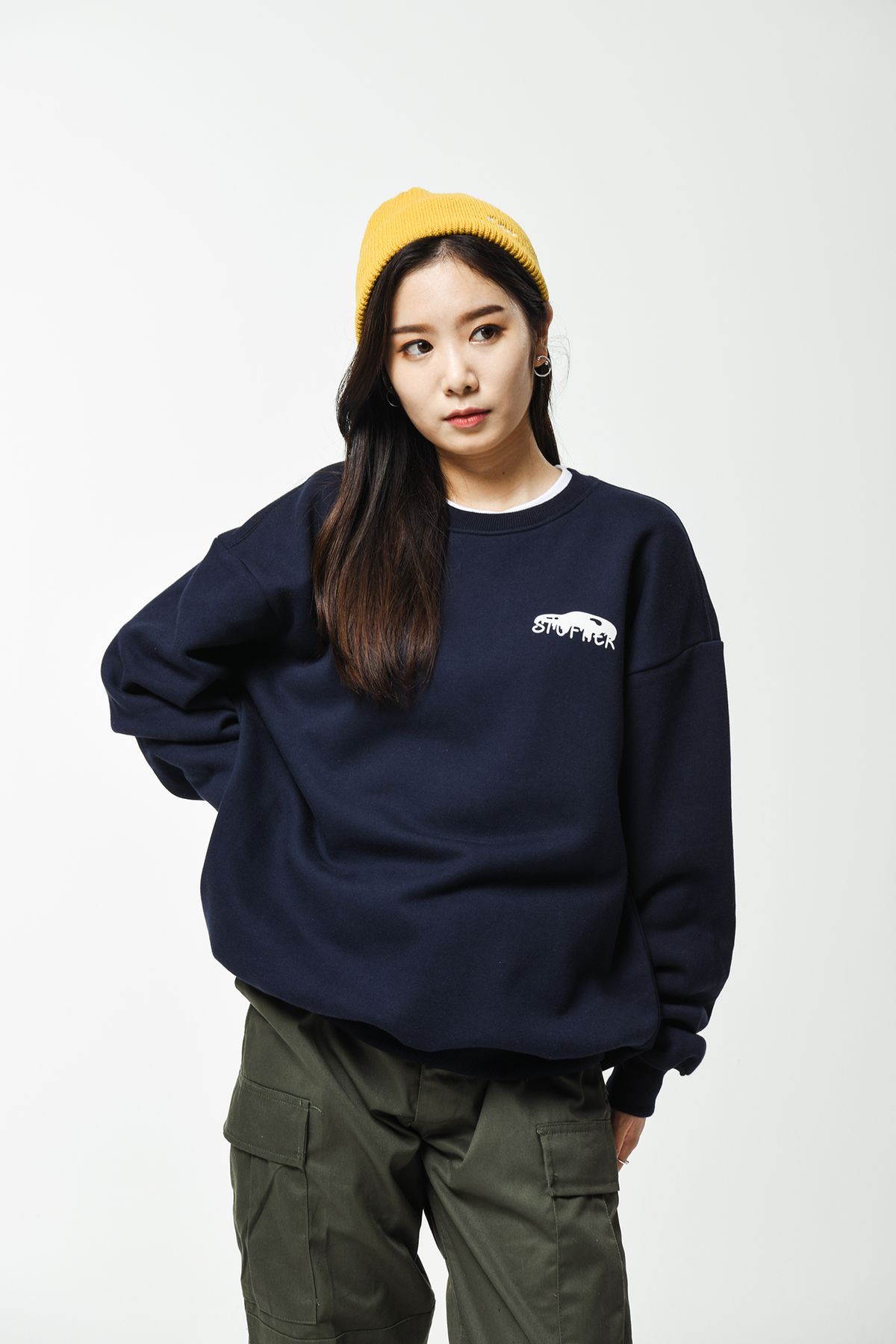 스터퍼(STUFFER) logo beanie(yellow)