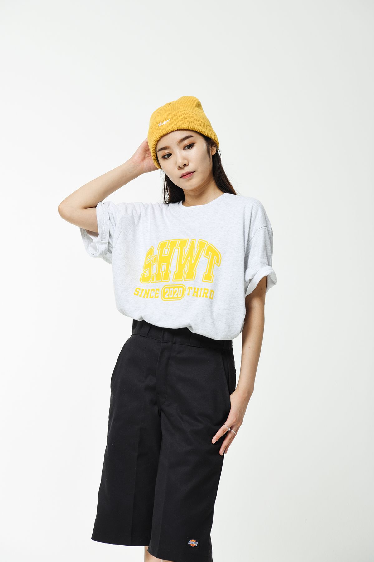 스터퍼(STUFFER) logo beanie(yellow)