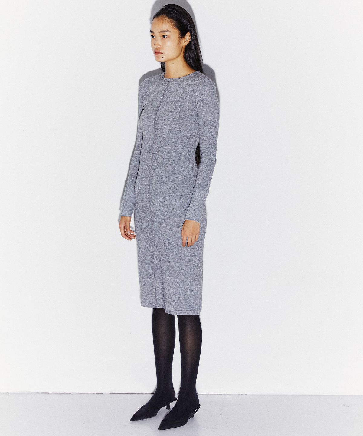 킴도(KIMDOH) FRONT BACK KNIT DRESS GRAY