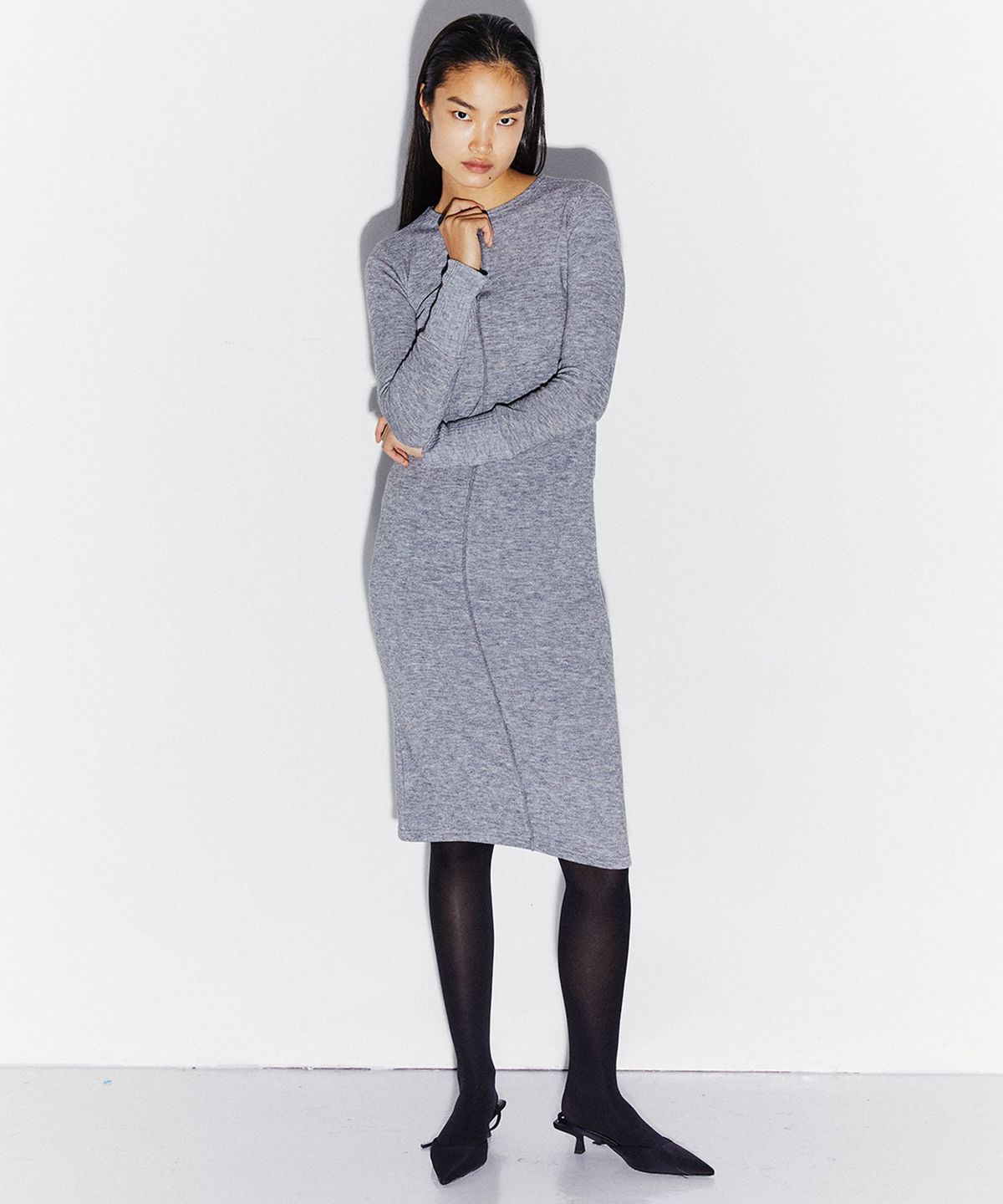 킴도(KIMDOH) FRONT BACK KNIT DRESS GRAY