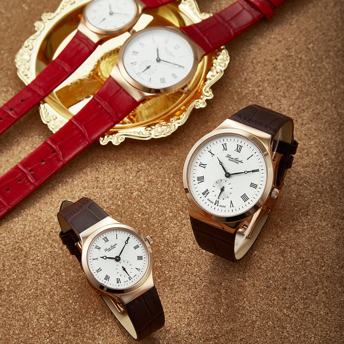 루이스카딘(LOUIS CARDIN) LC701RGCH_L 스위스메이드 여성 가죽시계