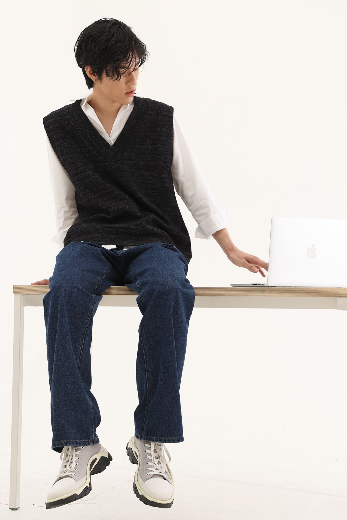 디메이든(DEMADEN) 루즈오버포켓 와이드 데님 팬츠 블루