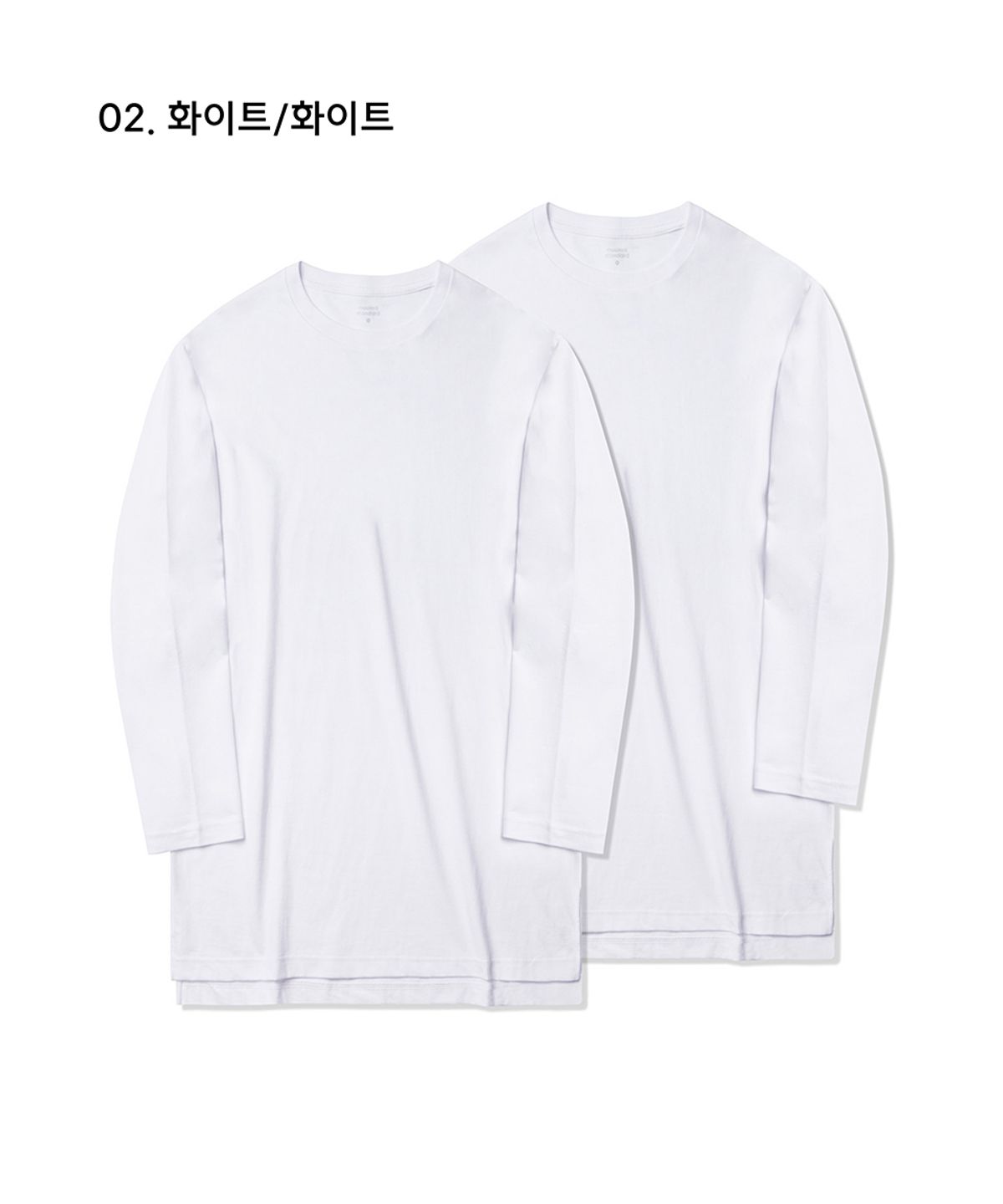 무신사 스탠다드(MUSINSA STANDARD) 레이어드 크루 넥 긴소매 티셔츠_긴 기장 2팩