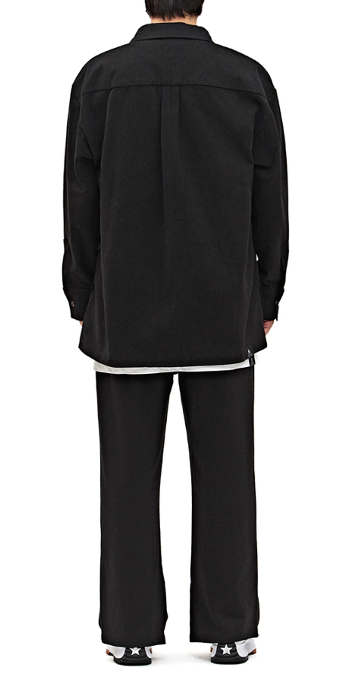 블랙스미(BLEXXME) BASIC OVERSIZE FIT SLIT SHIRT TRUCKER JACKET BLACK