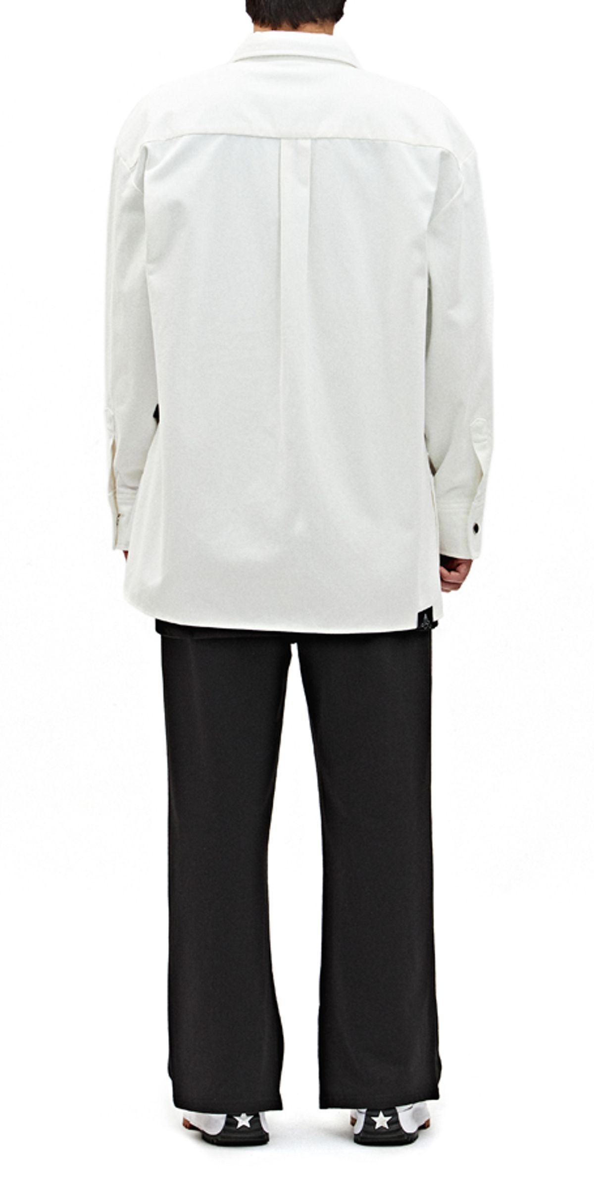 블랙스미(BLEXXME) BASIC OVERSIZE FIT SLIT SHIRT TRUCKER JACKET WHITE