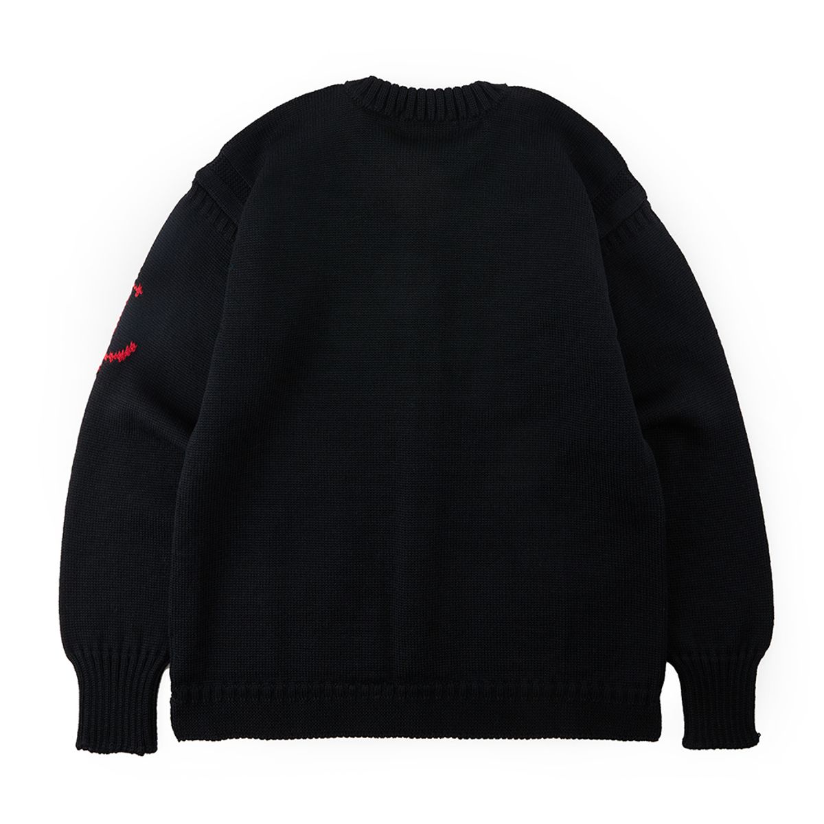 건지 울른스(Guernsey Woollens) 피셔맨 홀가먼트 가디건 - 블랙