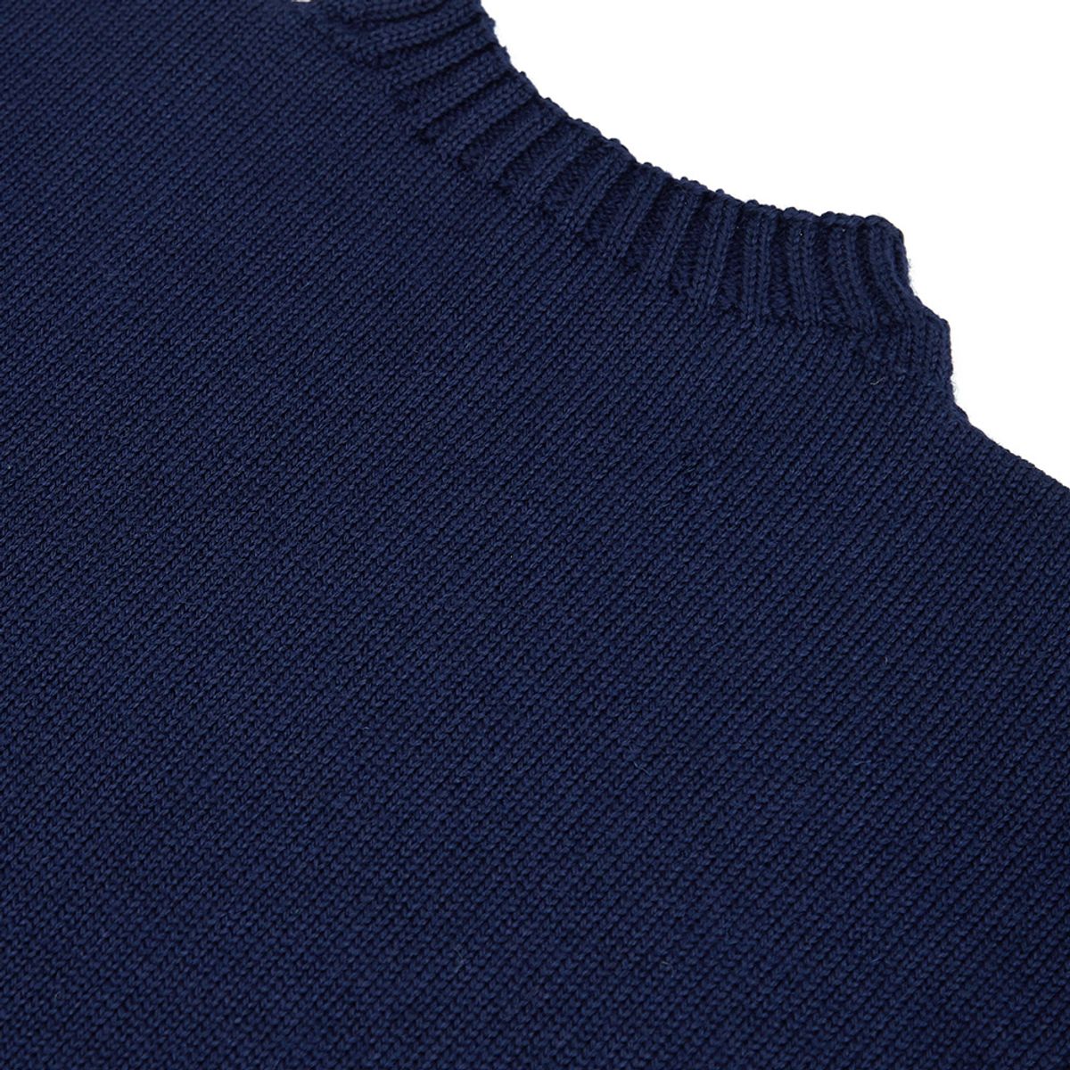 건지 울른스(Guernsey Woollens) 피셔맨 홀가먼트 스웨터 - 네이비