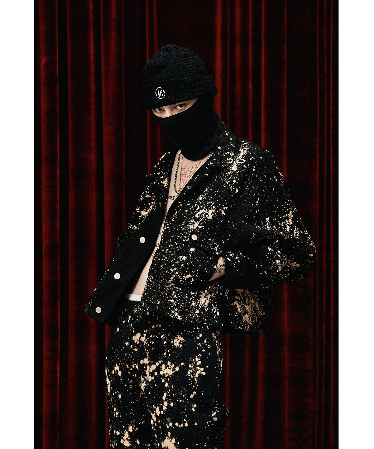 벌스원(VERSE ONE) SPACE DENIM CROPPED JACKET (HAND MADE)