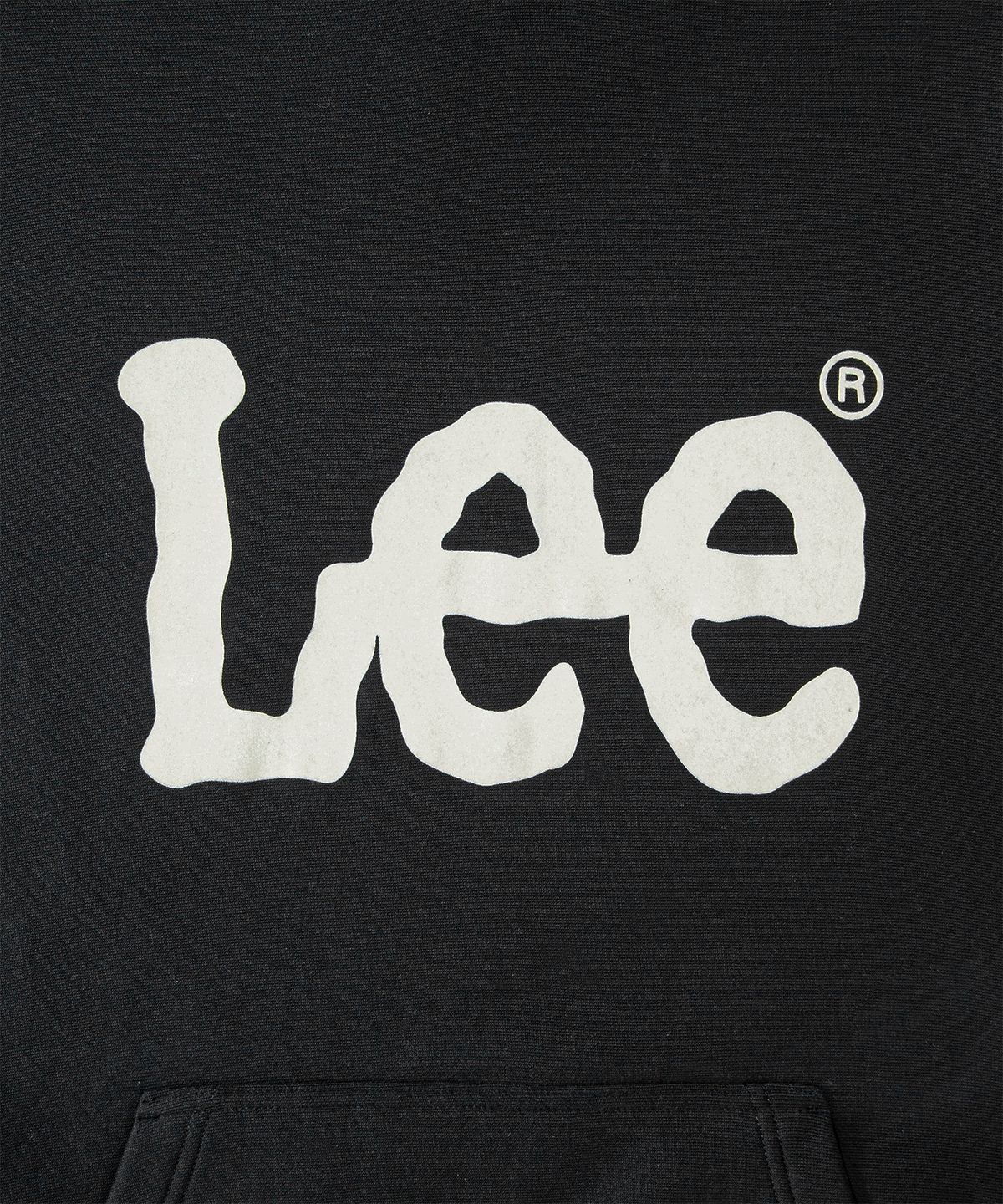 리(LEE) 빅 트위치 리버스위브 기모 오버핏 후드티셔츠 블랙