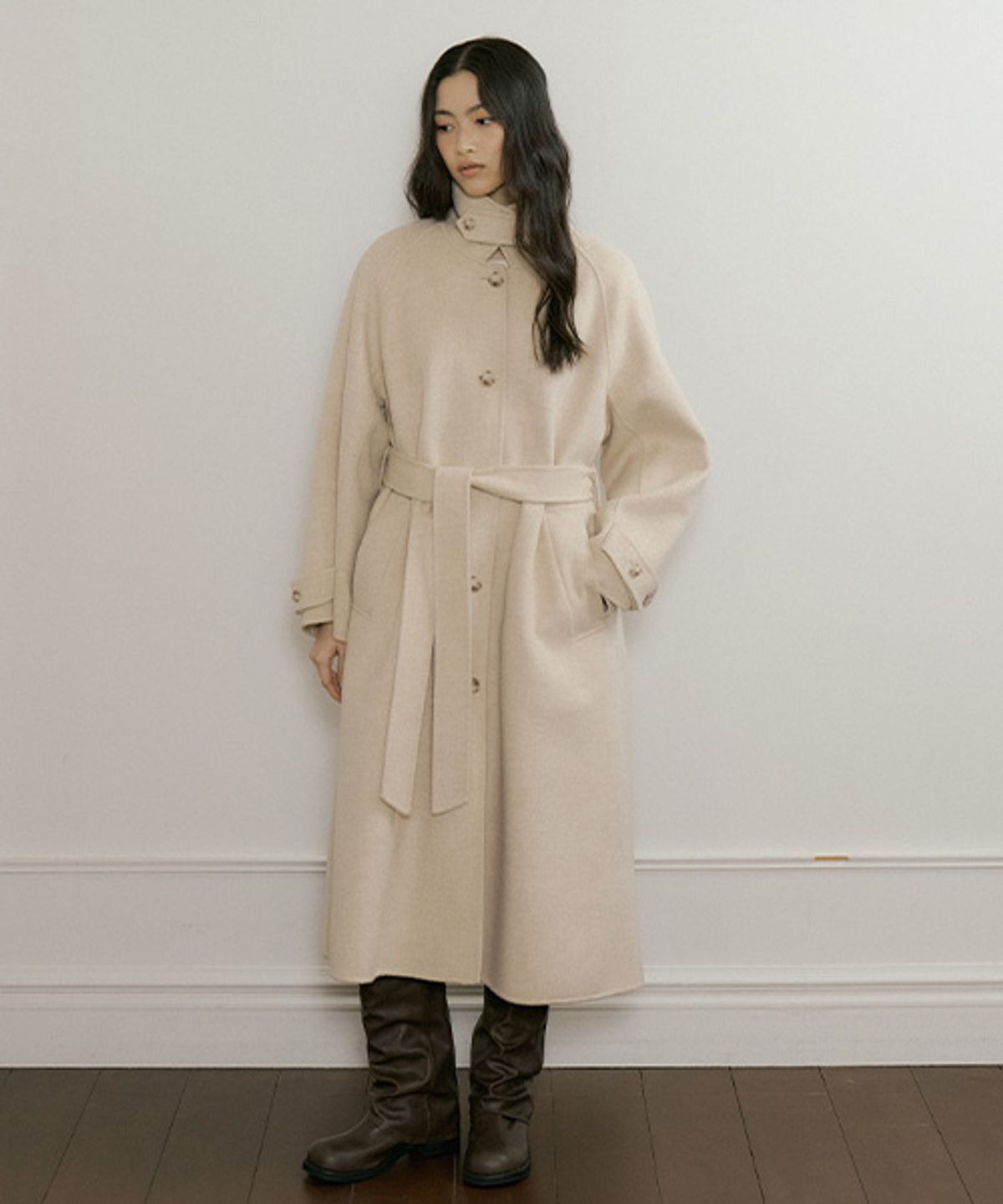 링서울(LINGSEOUL) handmade wool trench coat-yellow beige