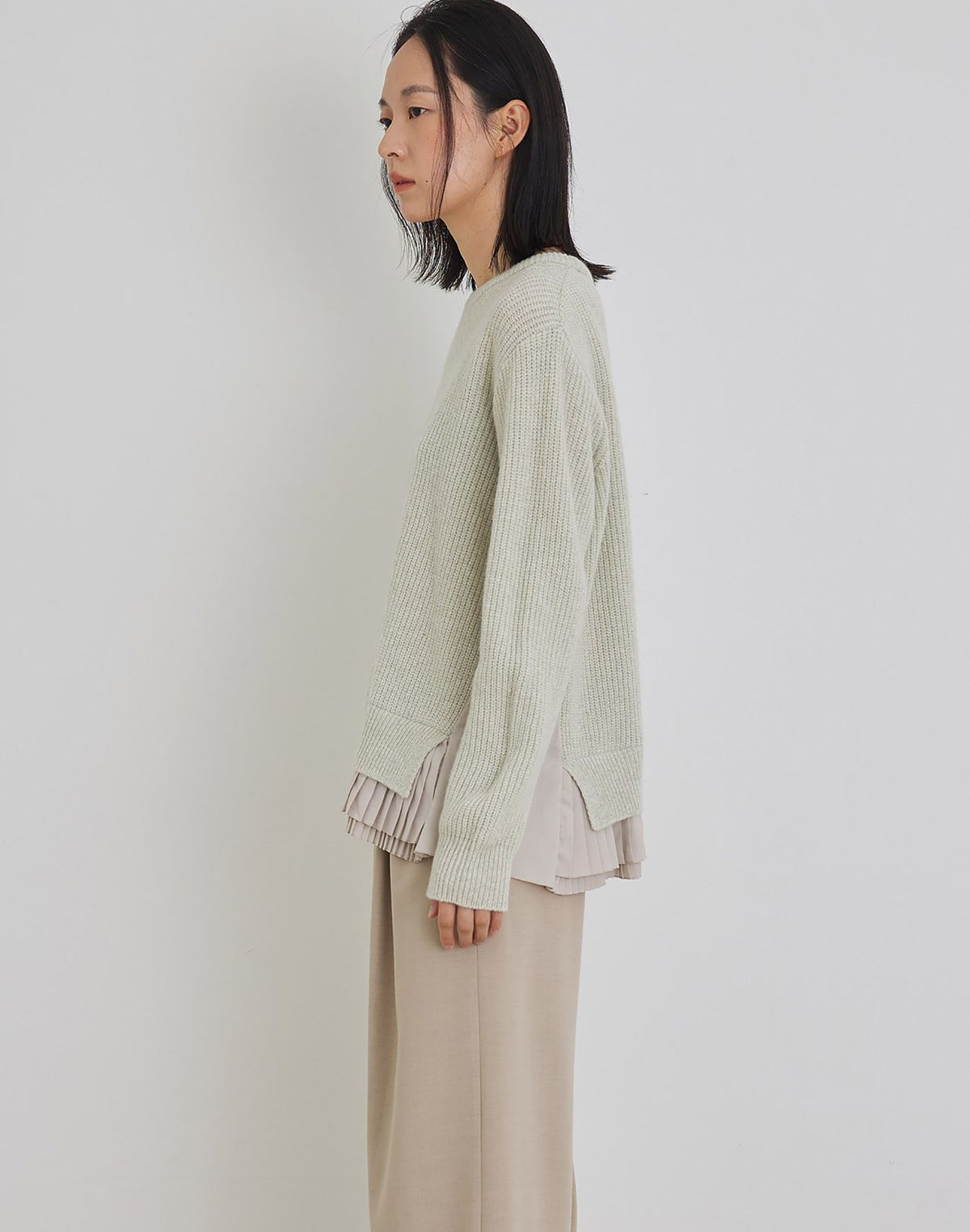 마누엘 에 기욤(MANUELLE ET GUILLAUME) Alpaca pleats knit lemon beige
