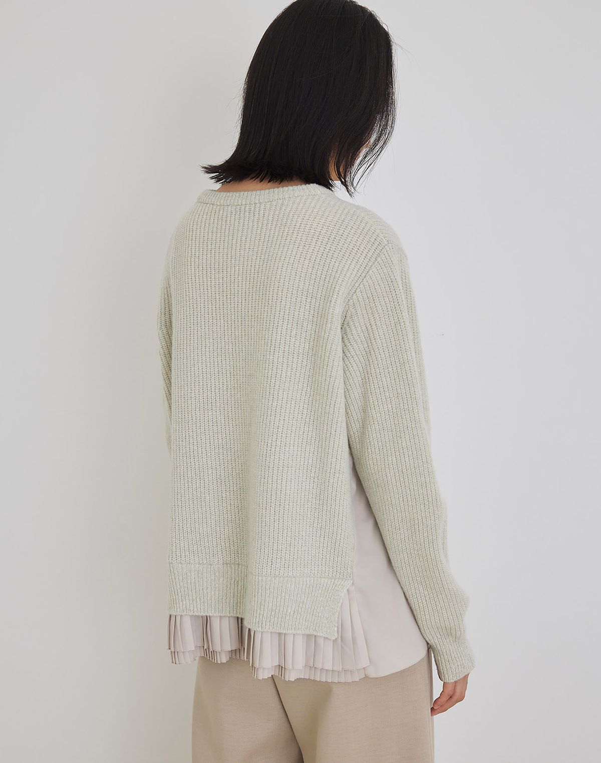 마누엘 에 기욤(MANUELLE ET GUILLAUME) Alpaca pleats knit lemon beige