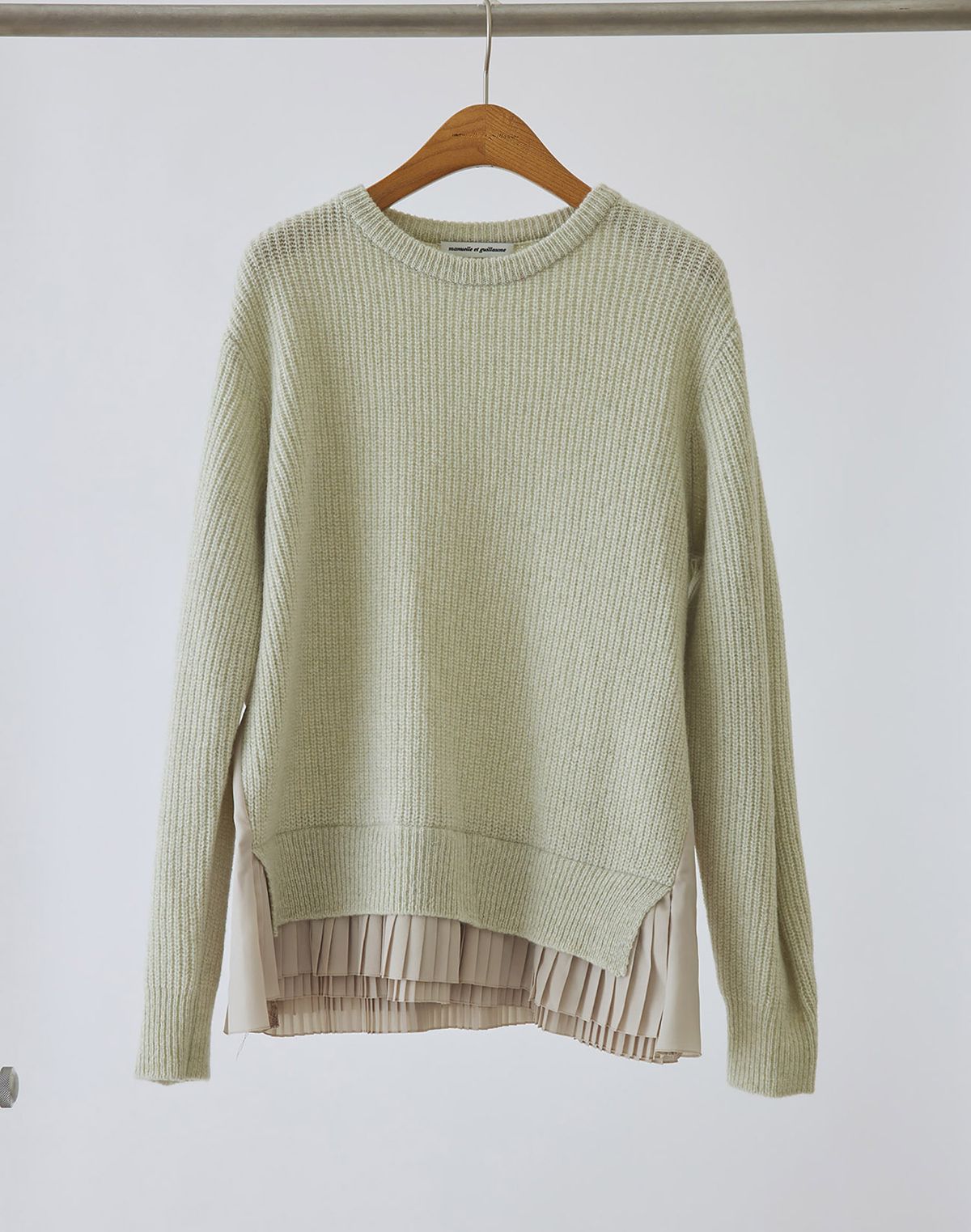 마누엘 에 기욤(MANUELLE ET GUILLAUME) Alpaca pleats knit lemon beige