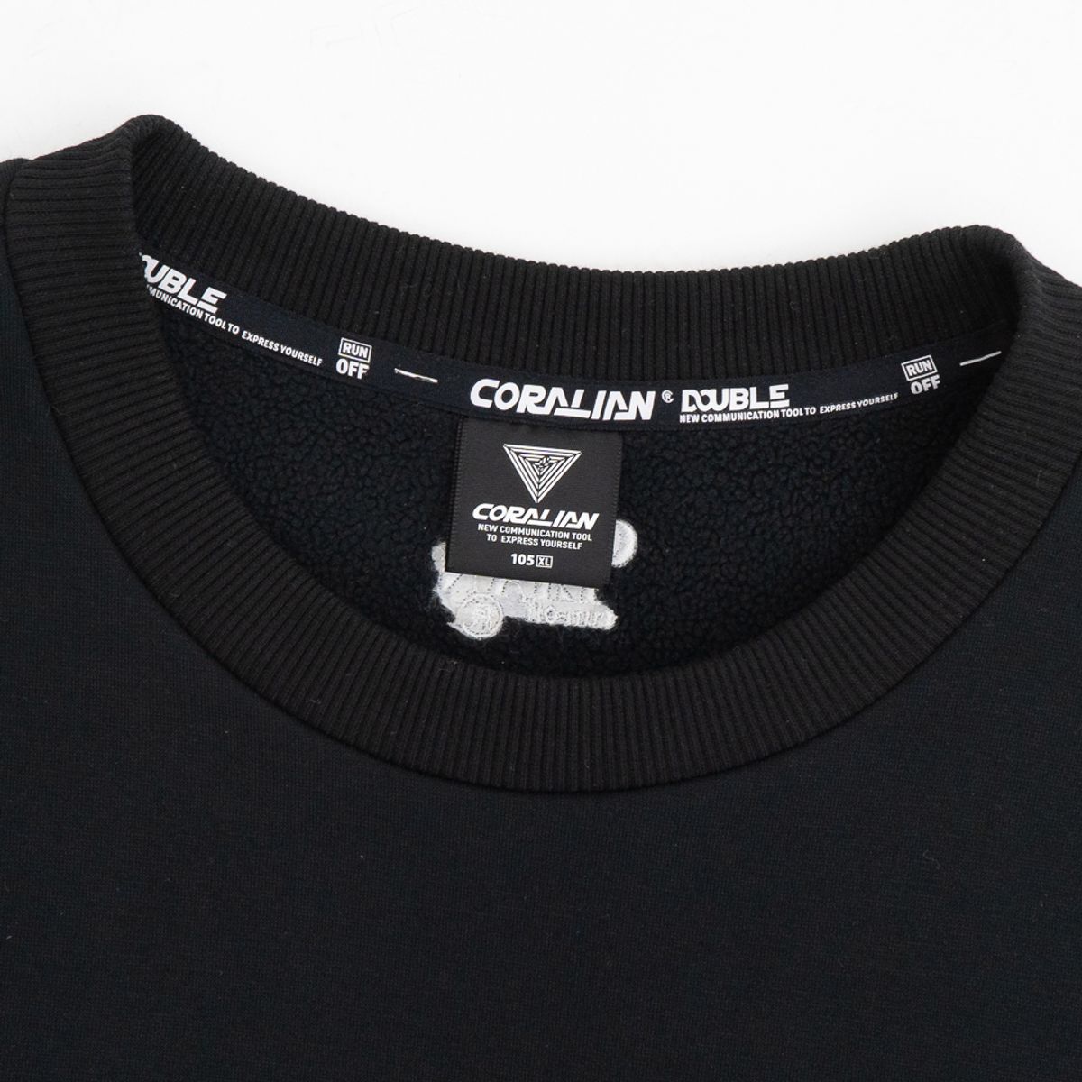코랄리안(CORALIAN) 리틀 베어 기모 맨투맨 블랙