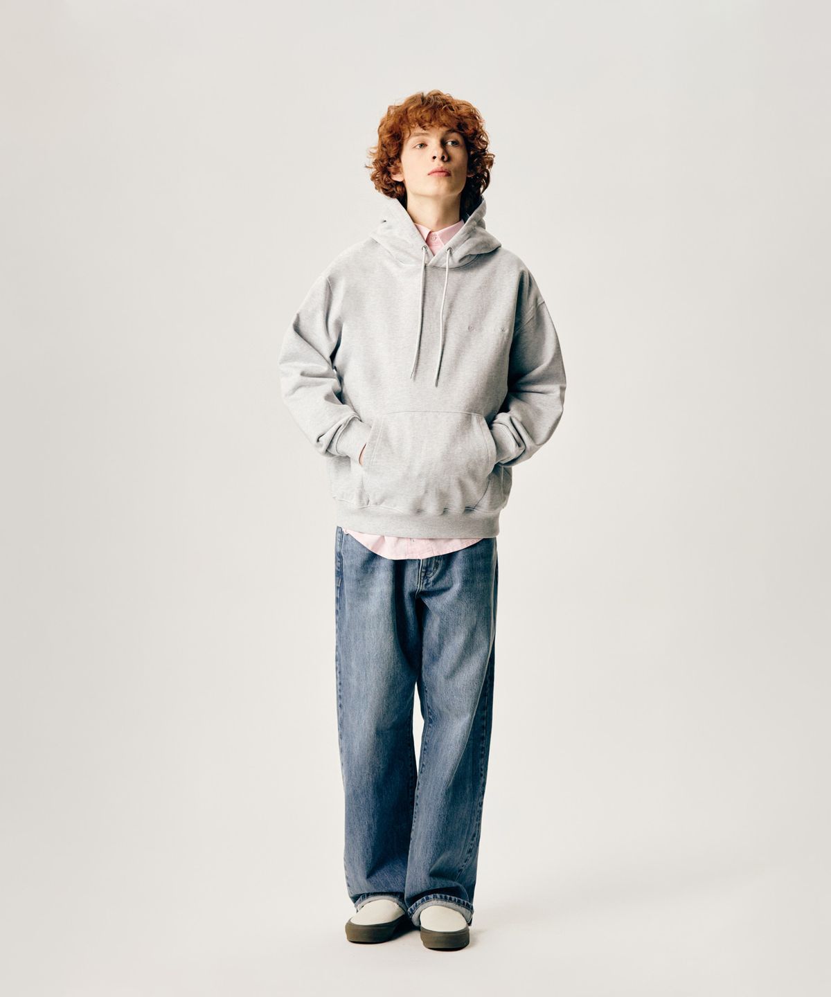 에스피오나지(ESPIONAGE) Standard Logo Heavyweight Hoodie Grey