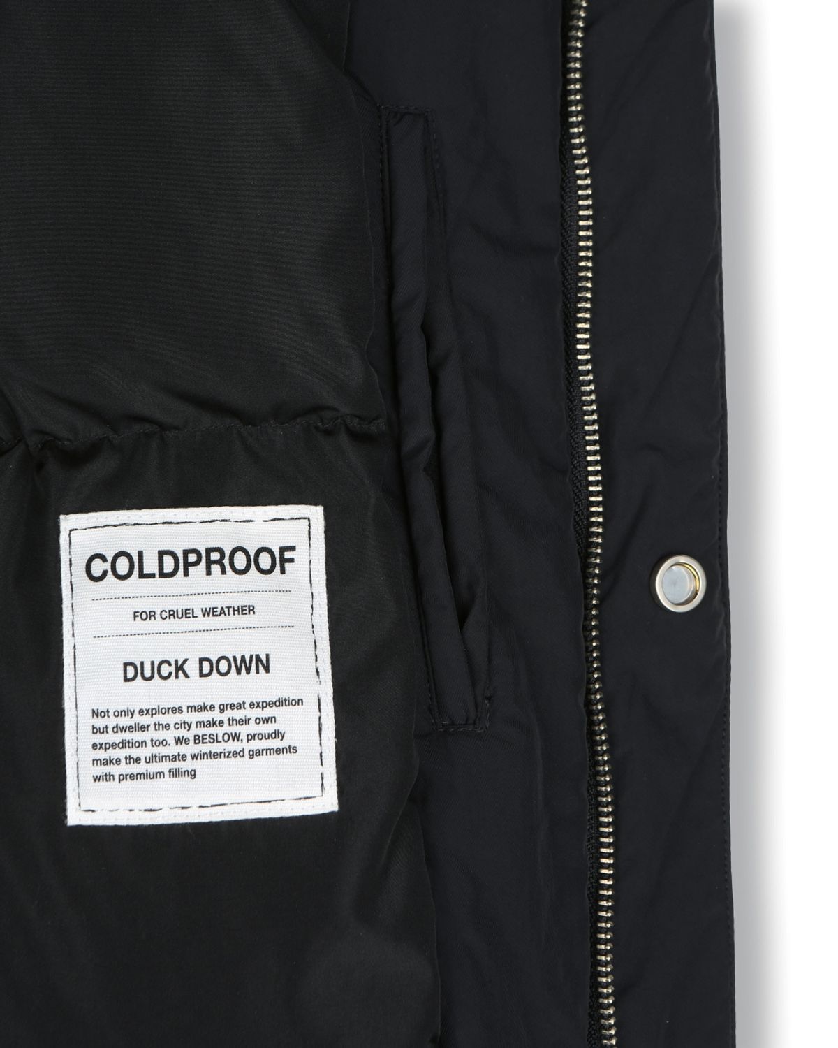 비슬로우(BESLOW) OVERSIZED M65 HOOD SHORT DOWN PARKA BLACK