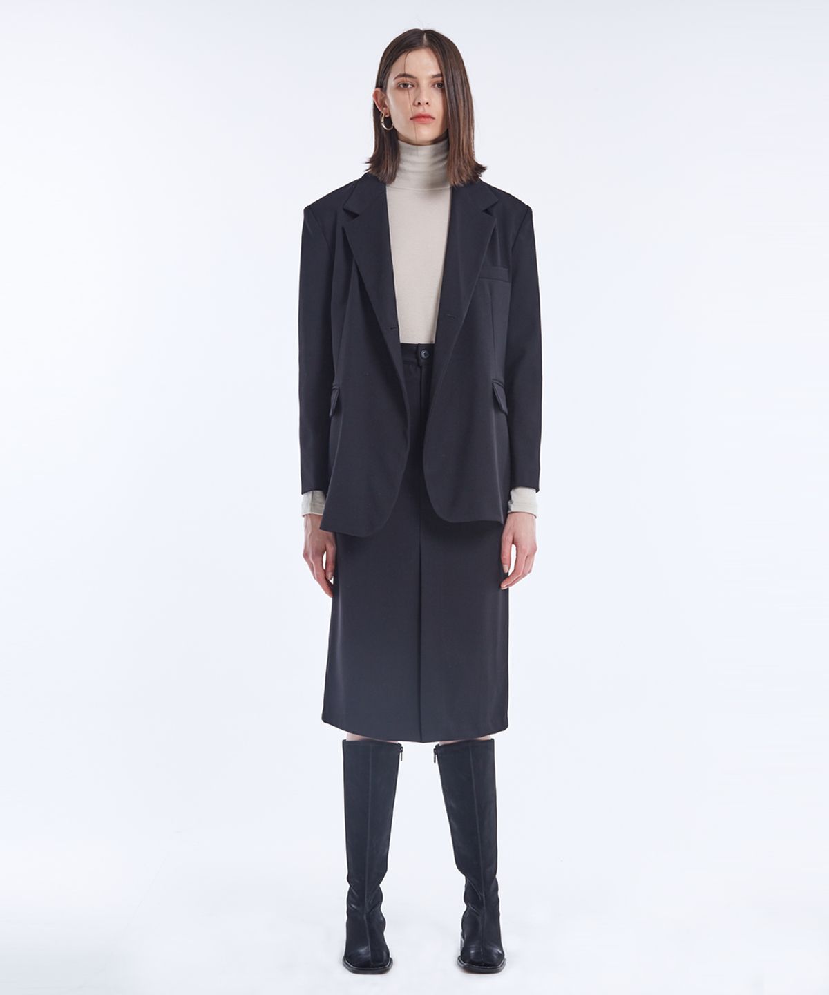 네벨에브리웨어(NEBELEVERYWEAR) WOOL BASIC JACKET_BLACK
