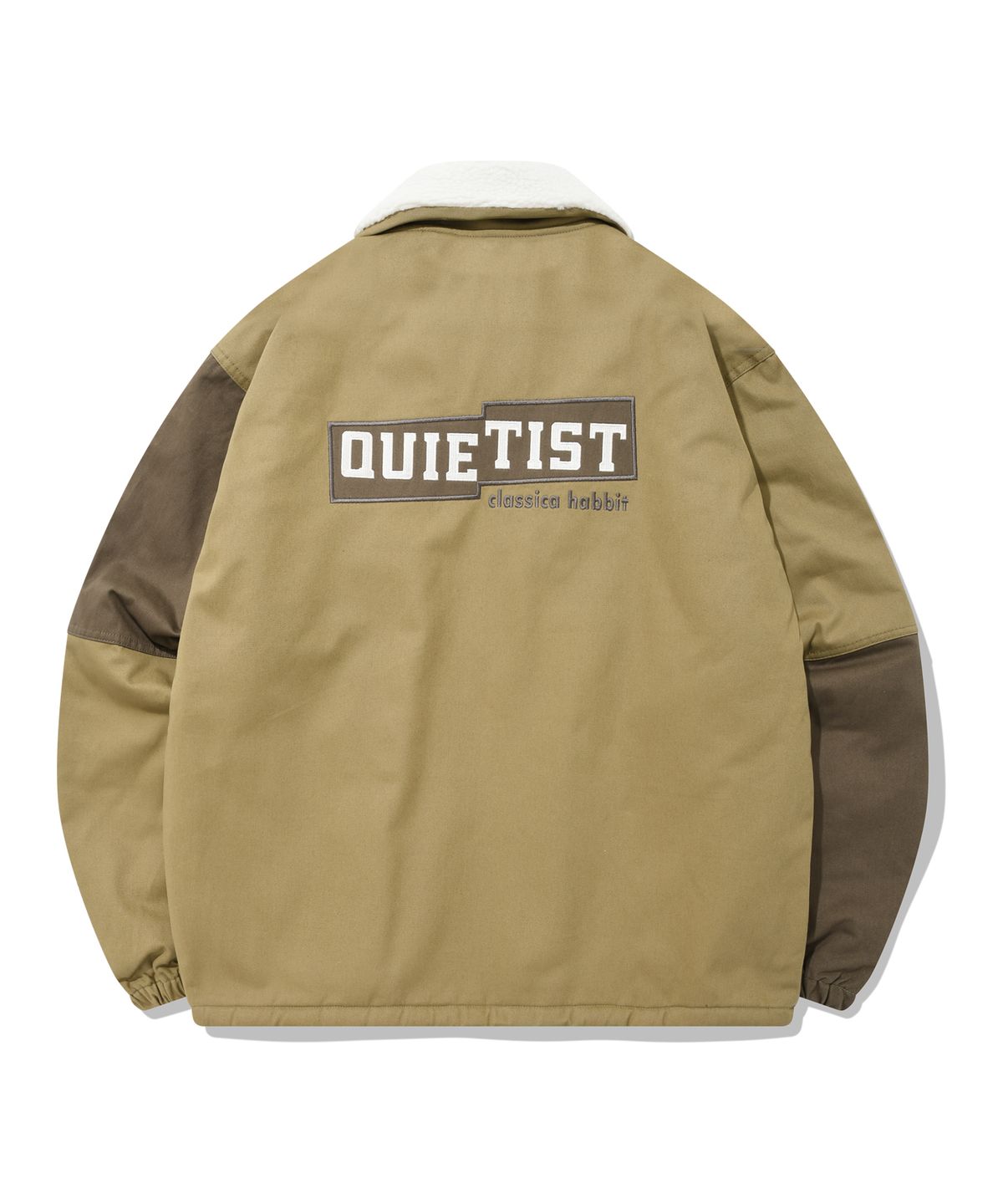 콰이어티스트(QUIETIST) QT 컬러블록 코치자켓-올리브
