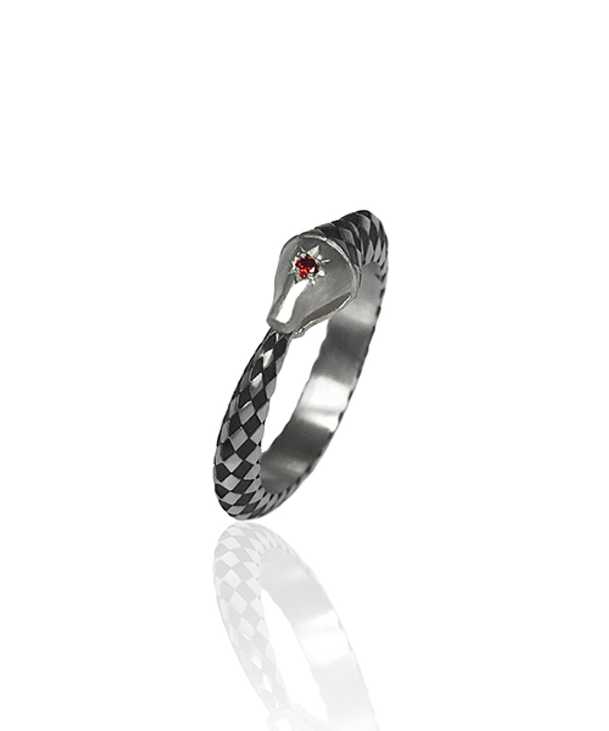 세크메트(SEKHMET) 게브 가넷 유화 3mm 뱀반지