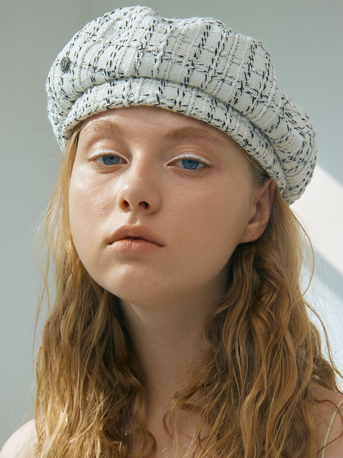 포에지담(POESIEDAME) [Let there be light] Tweed beret_white