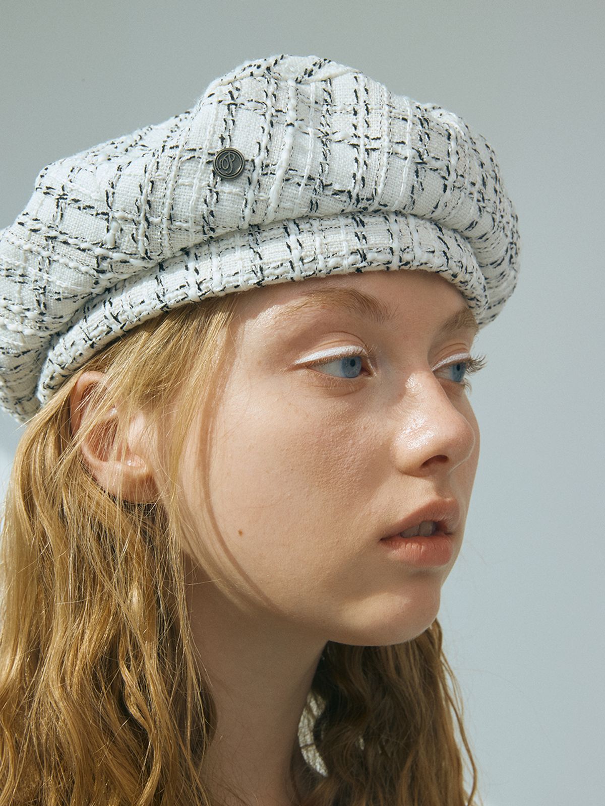 포에지담(POESIEDAME) [Let there be light] Tweed beret_white