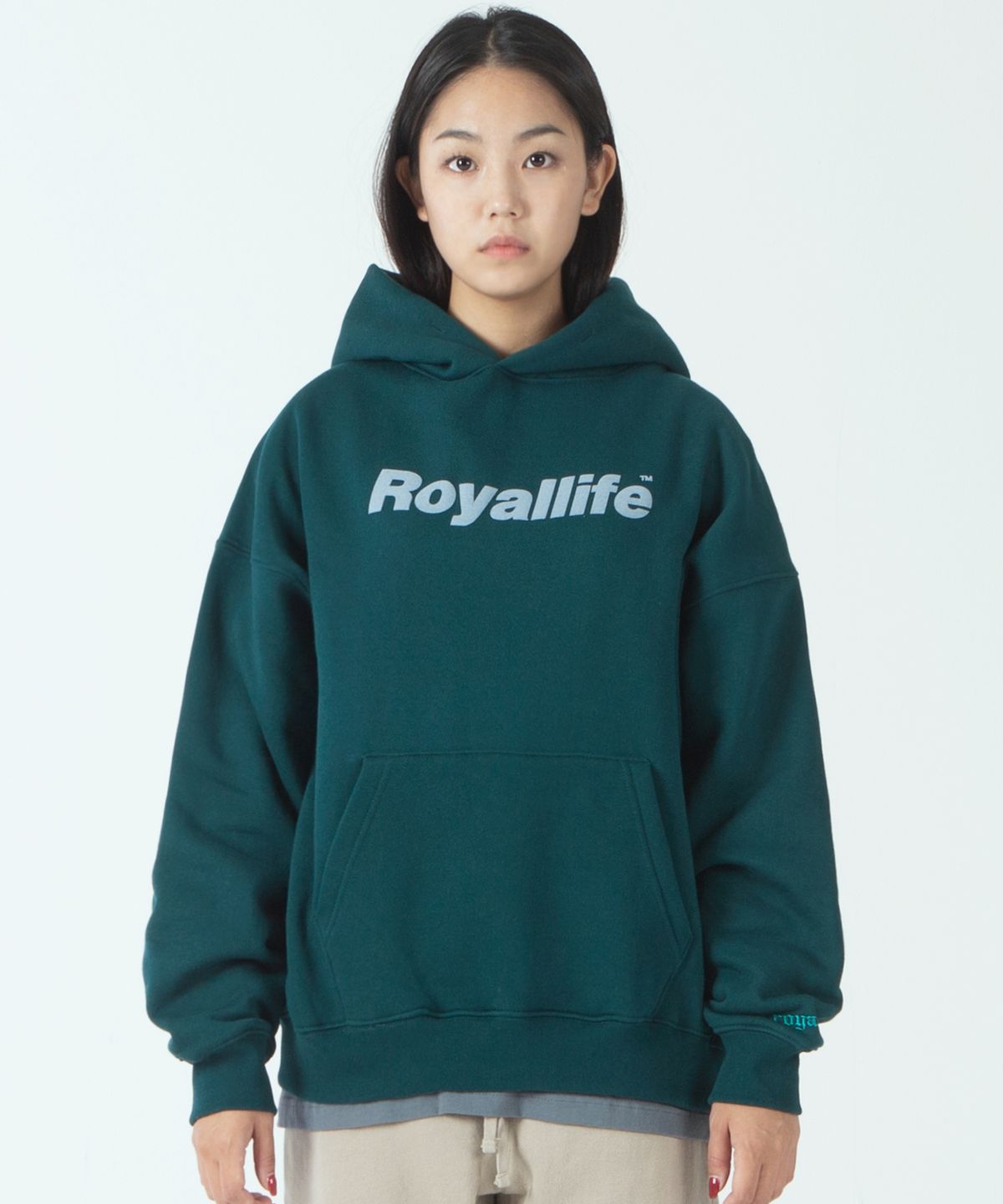 로얄라이프(ROYALLIFE) RLPH900 오리지널 쉐이디 로고 후드티 - 그린