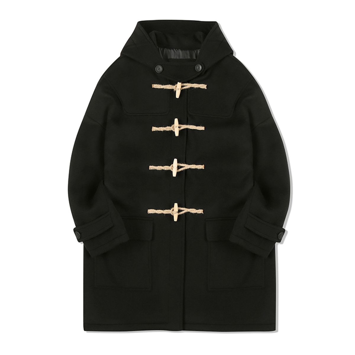 메인부스(MAINBOOTH) [울90%]Oversized Duffle Coat(BLACK)
