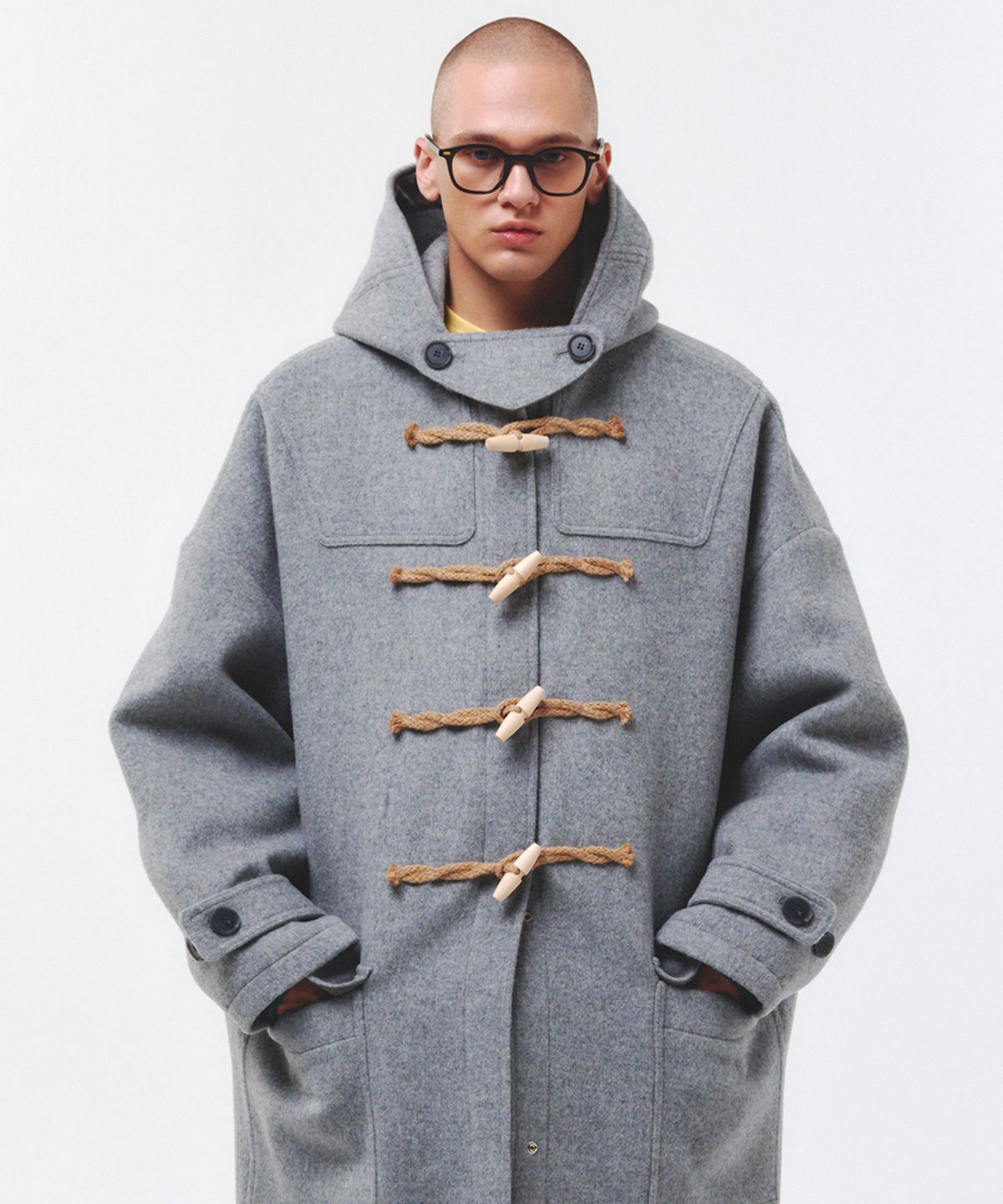 메인부스(MAINBOOTH) [울90%]Oversized Duffle Coat(GRAY)