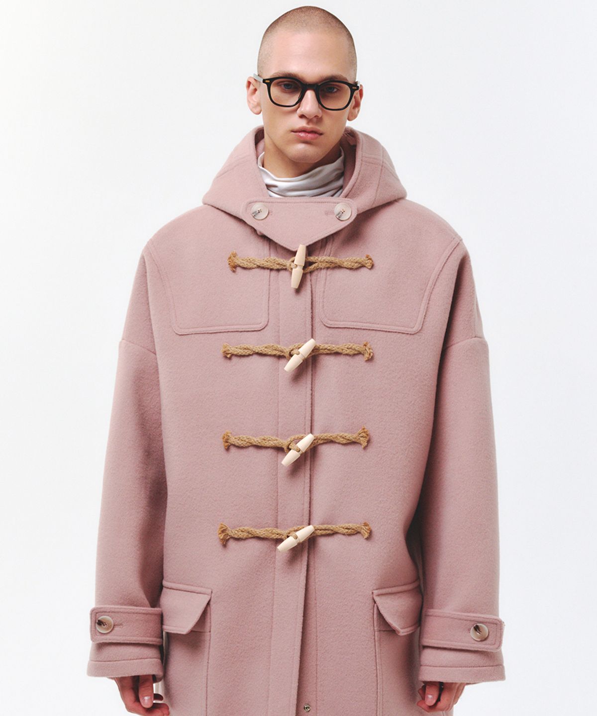 메인부스(MAINBOOTH) [울90%]Oversized Duffle Coat(PINK)