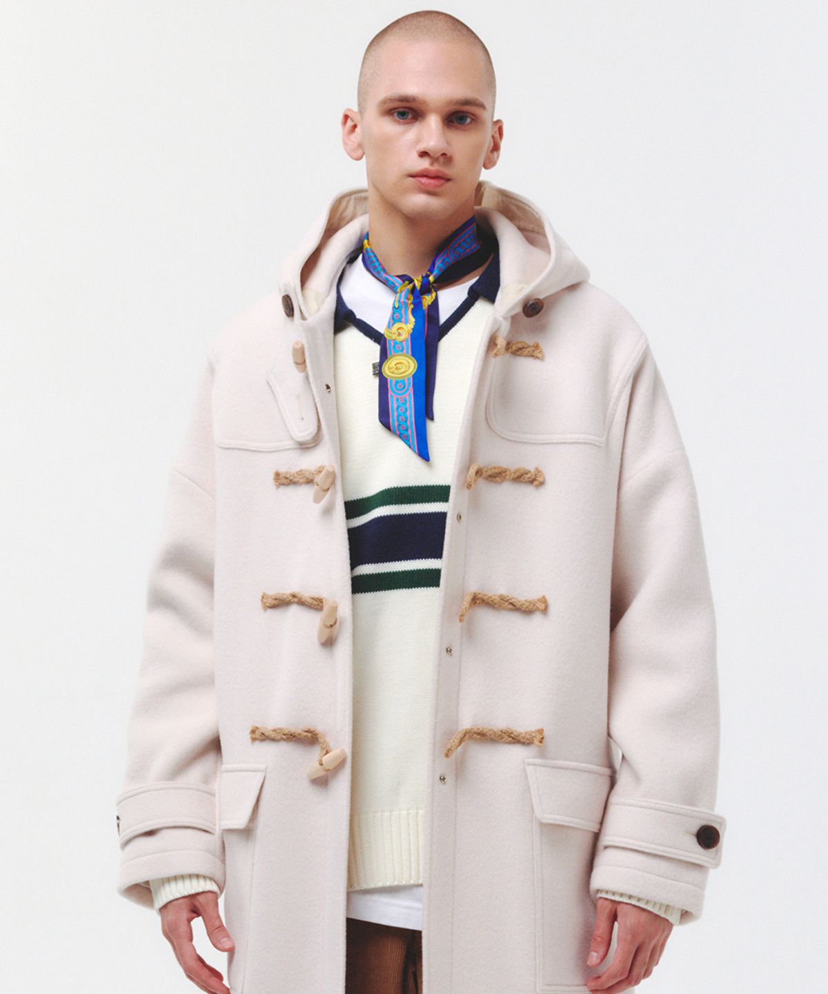 메인부스(MAINBOOTH) [울90%]Oversized Duffle Coat(IVORY)