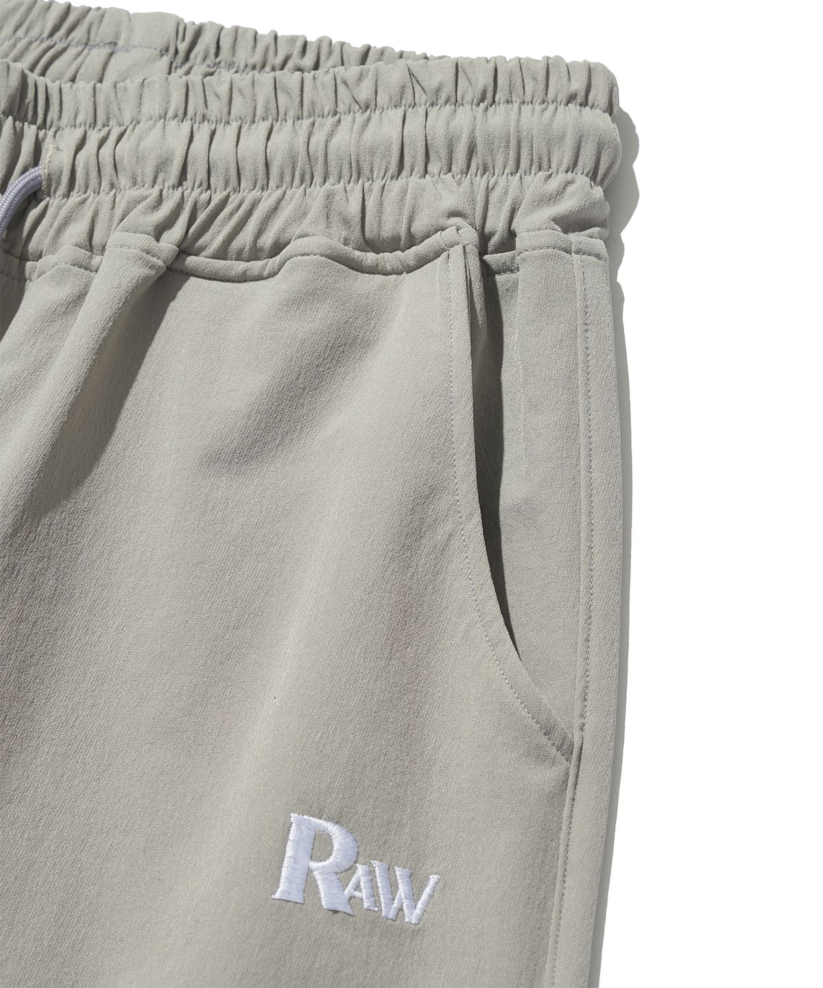 로우랩(RAW LAB) 나일론 RW 로고 스트링팬츠 (그레이)