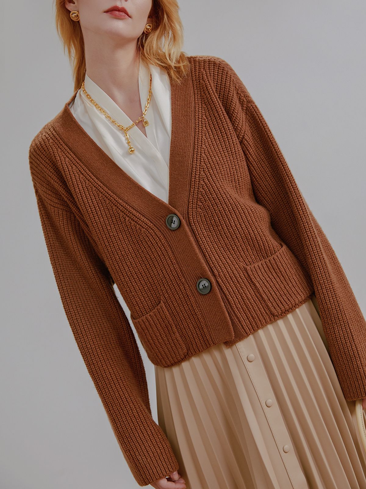 웬스데이딜라잇(WEDNESDAY DELIGHT) Heavy pocket wool jacket sweater_MOCHA