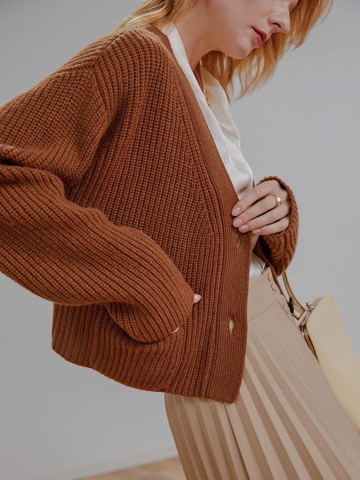 웬스데이딜라잇(WEDNESDAY DELIGHT) Heavy pocket wool jacket sweater_MOCHA
