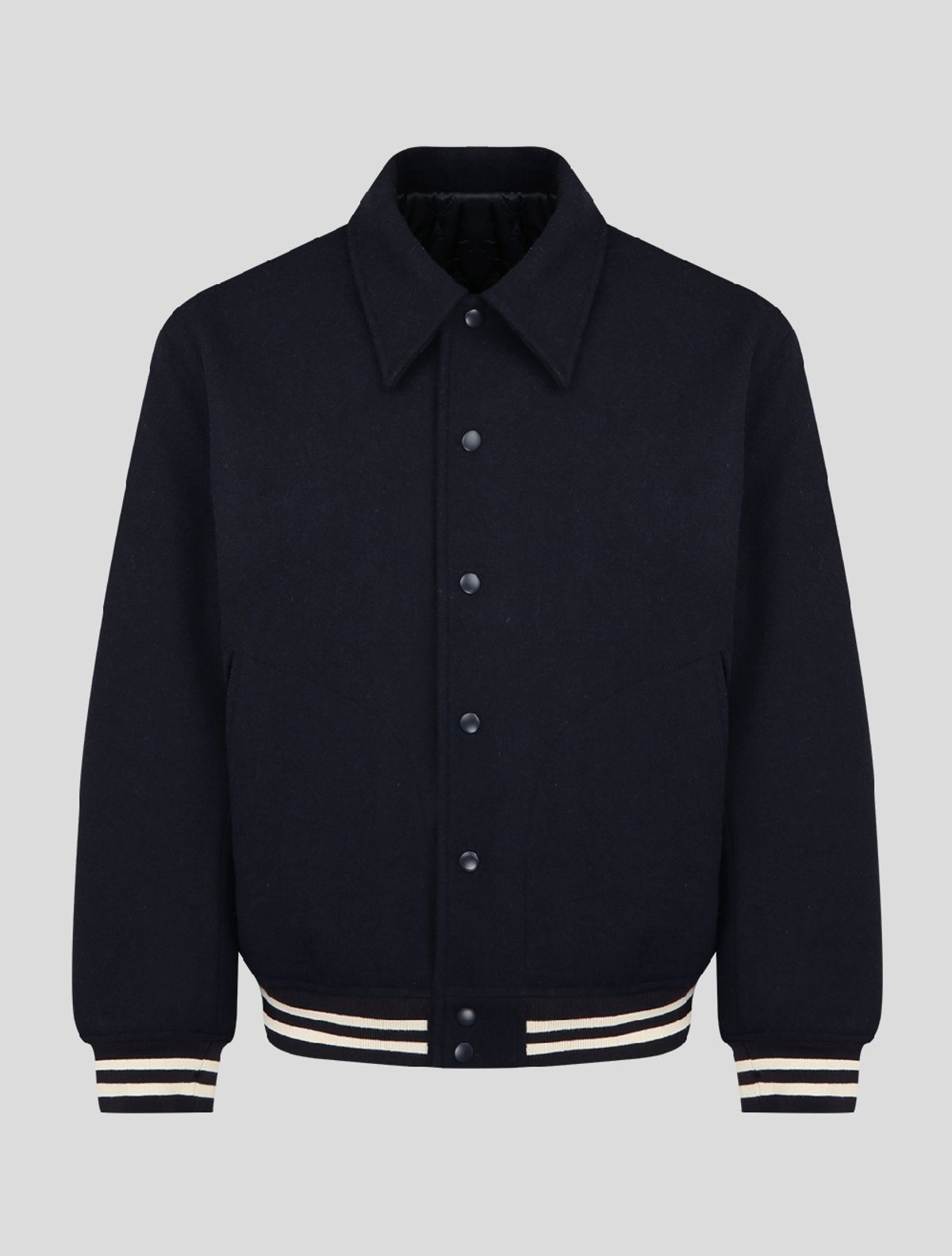 데호(DEHO) WOOL VARSITY JACKET [Navy]