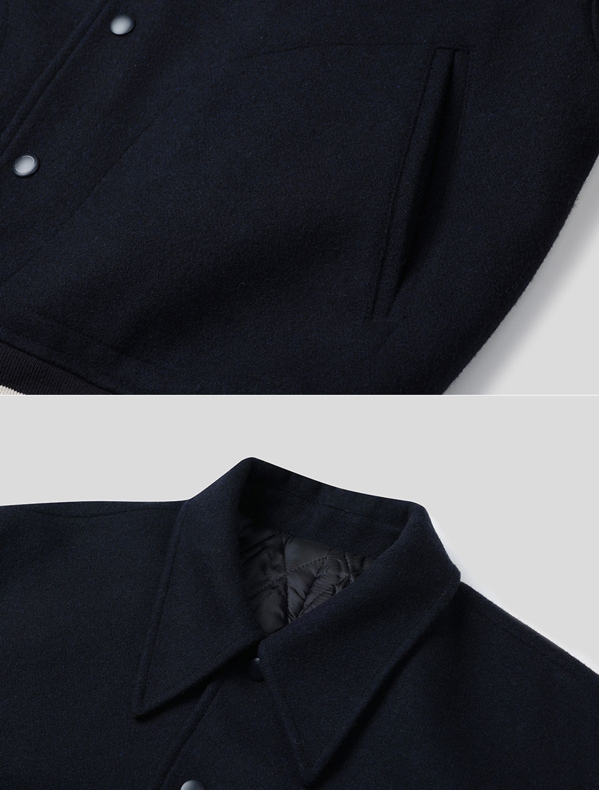 데호(DEHO) WOOL VARSITY JACKET [Navy]