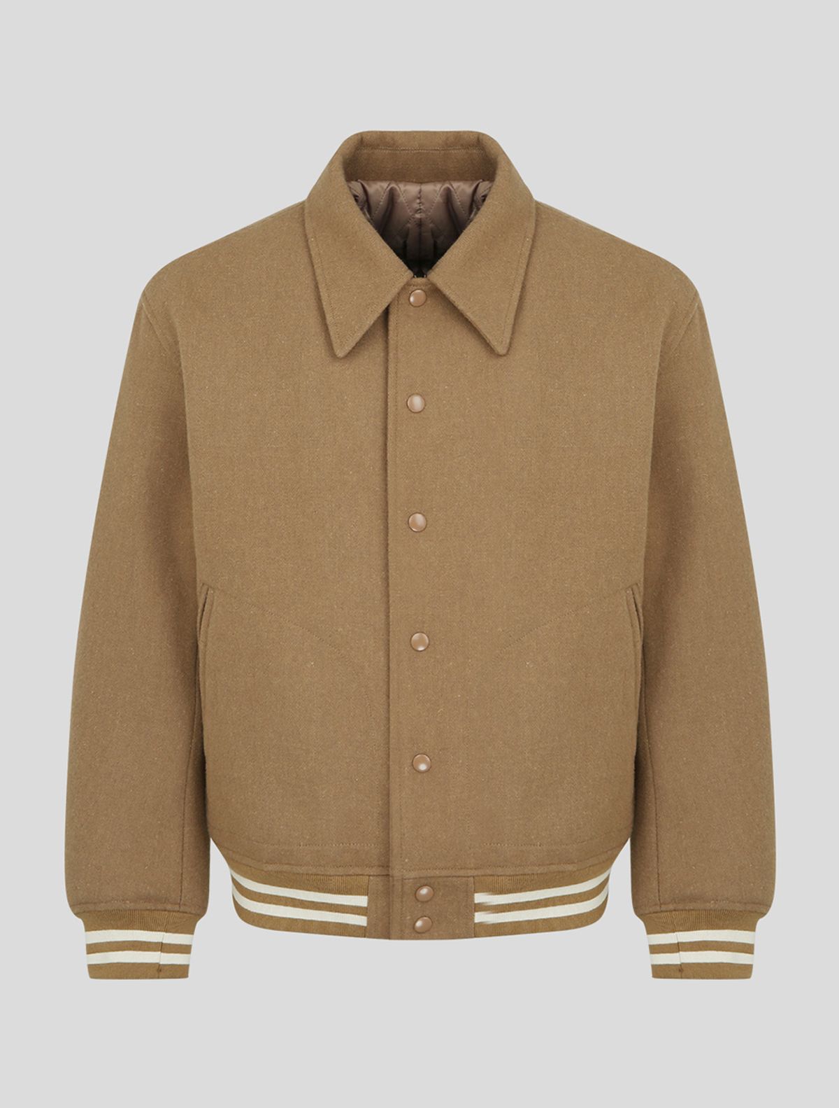 데호(DEHO) WOOL VARSITY JACKET [Beige]