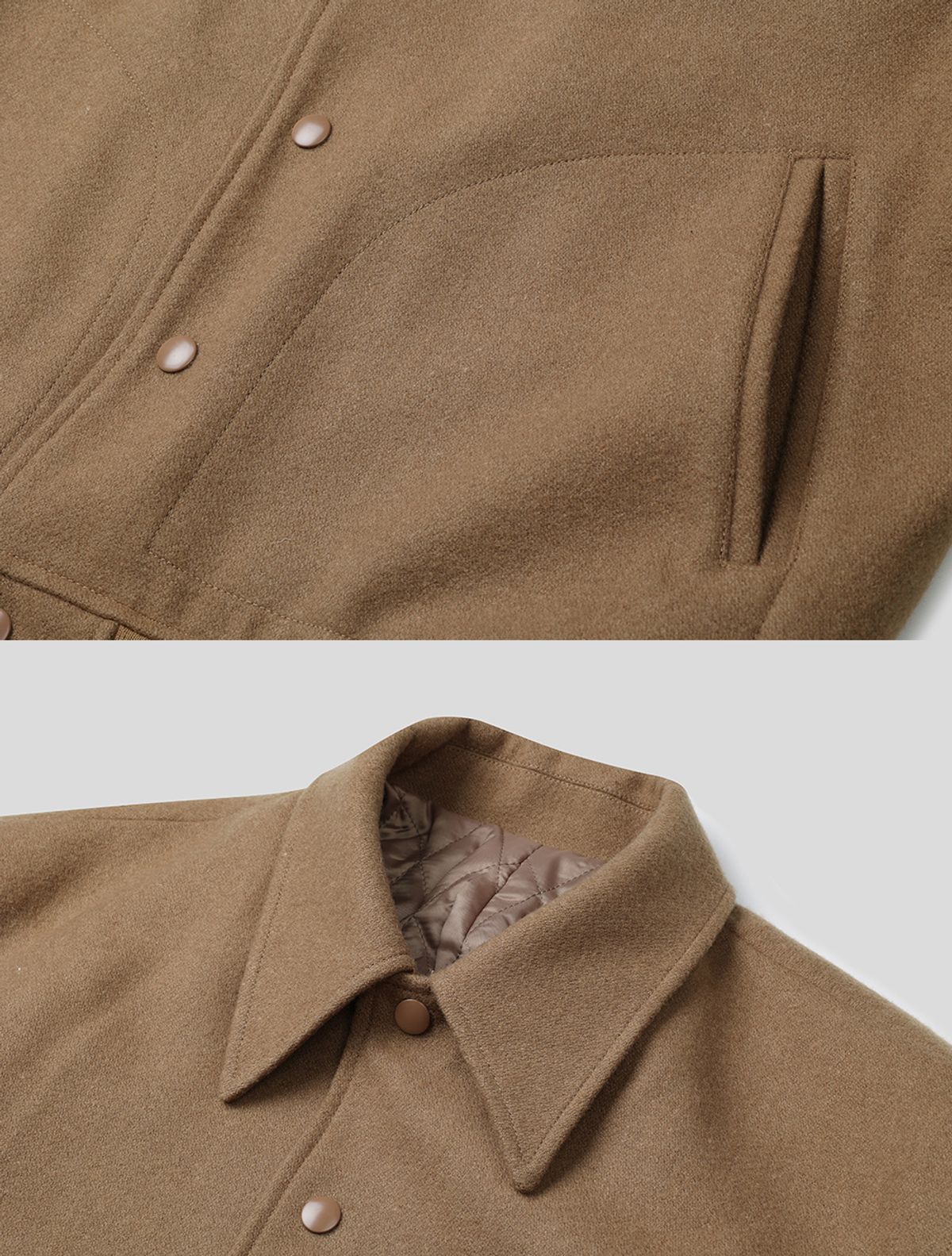 데호(DEHO) WOOL VARSITY JACKET [Beige]