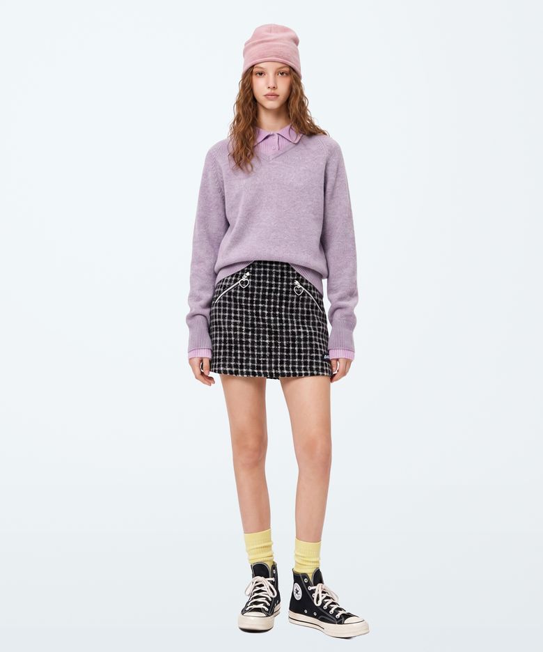 (W) DUUAL SKIRT - BLACK