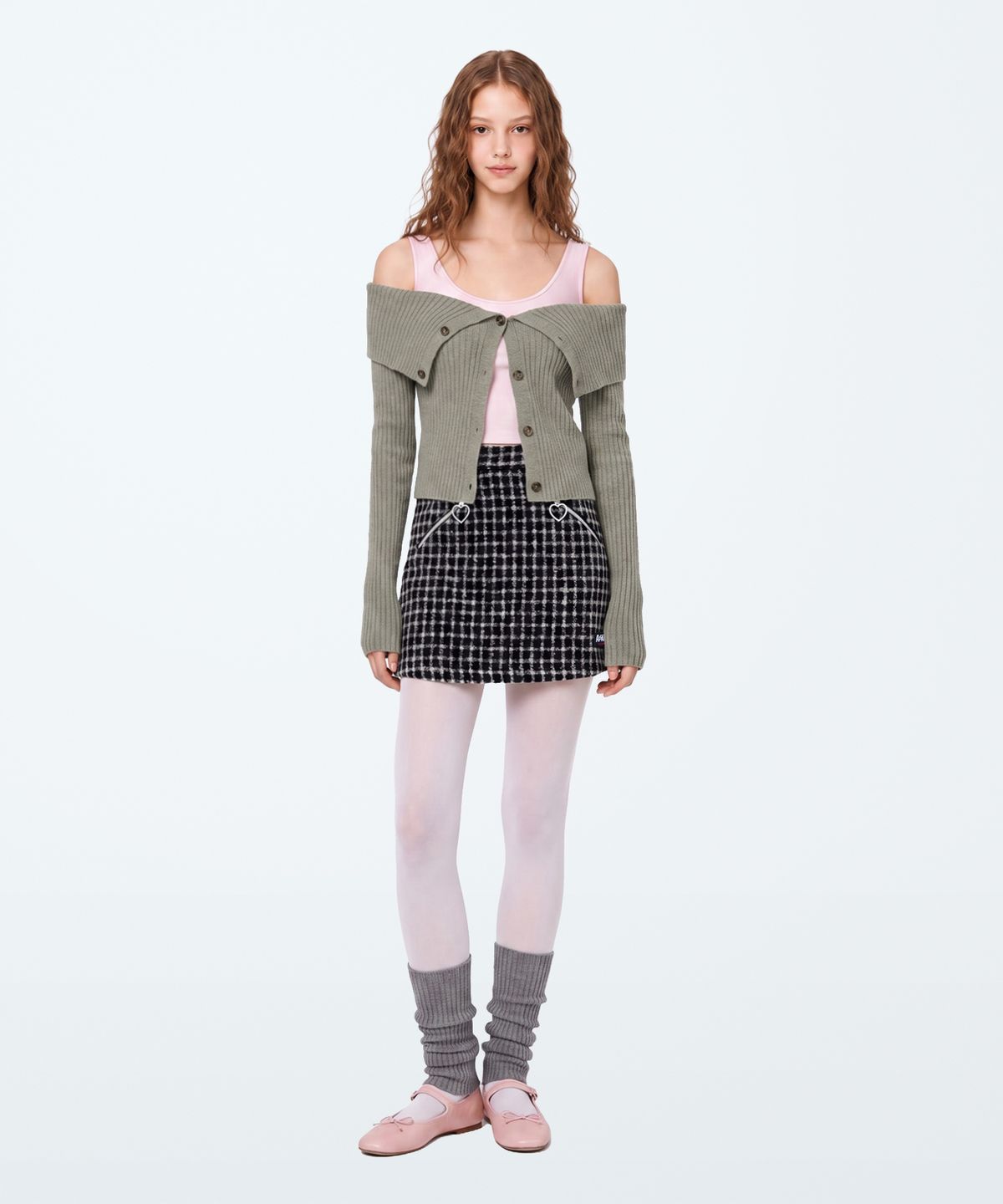 아파트먼트(APARTMENT) (W) DUUAL SKIRT - BLACK