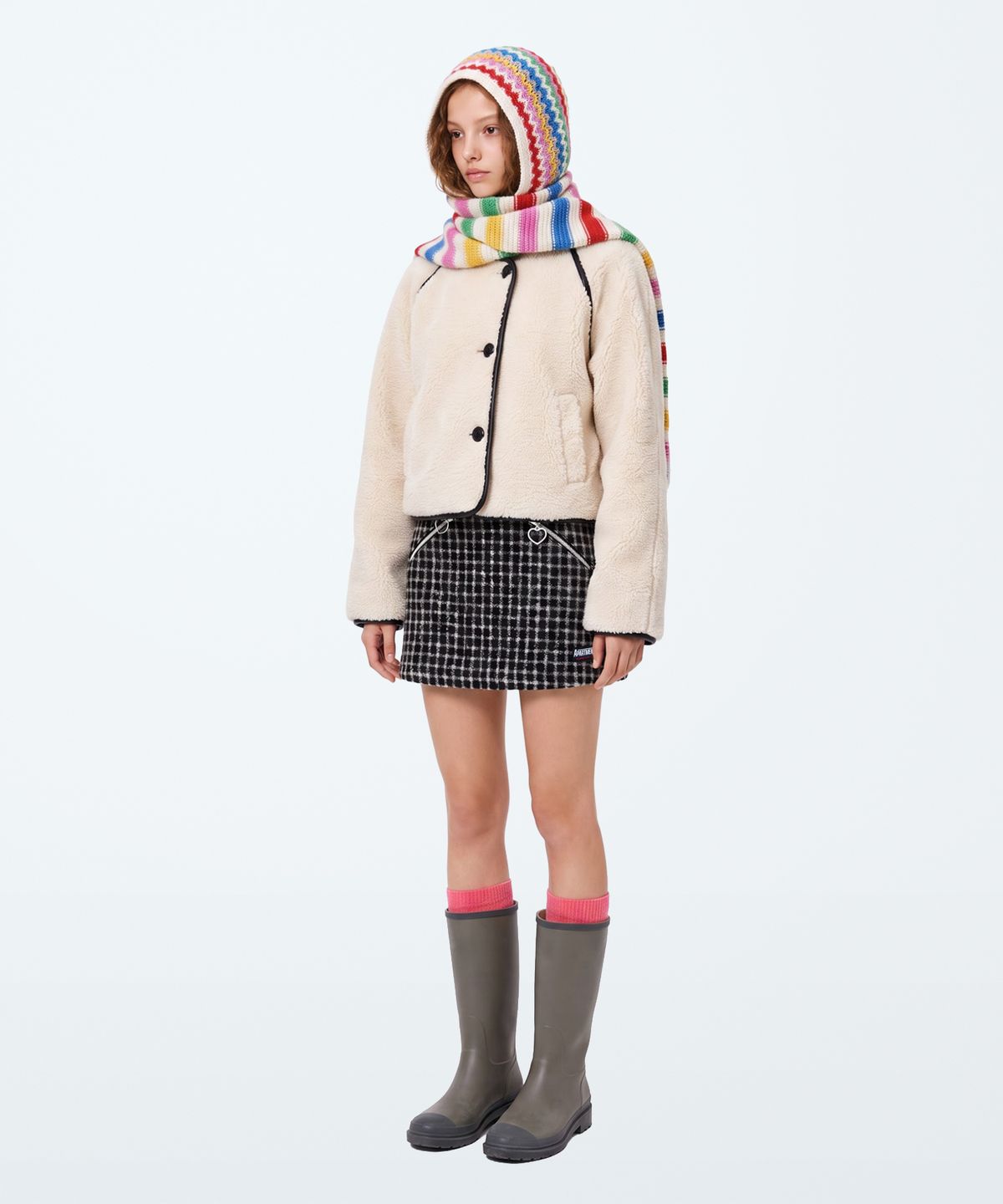 아파트먼트(APARTMENT) (W) DUUAL SKIRT - BLACK