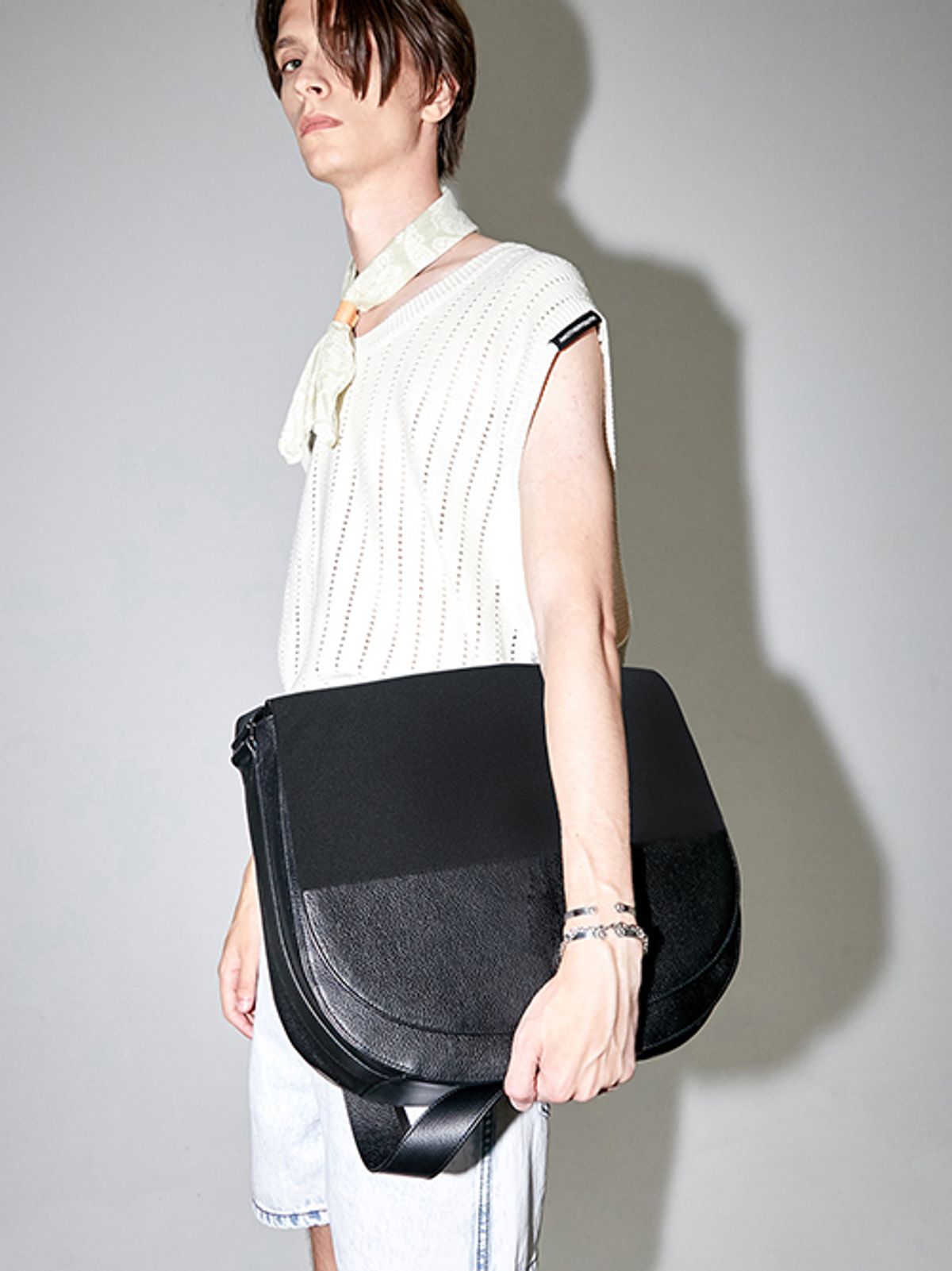 앤드로스(ANDROS) (RAMOLIN X ANDROS) CODURA BIG LEATHER MESSANGER BAG